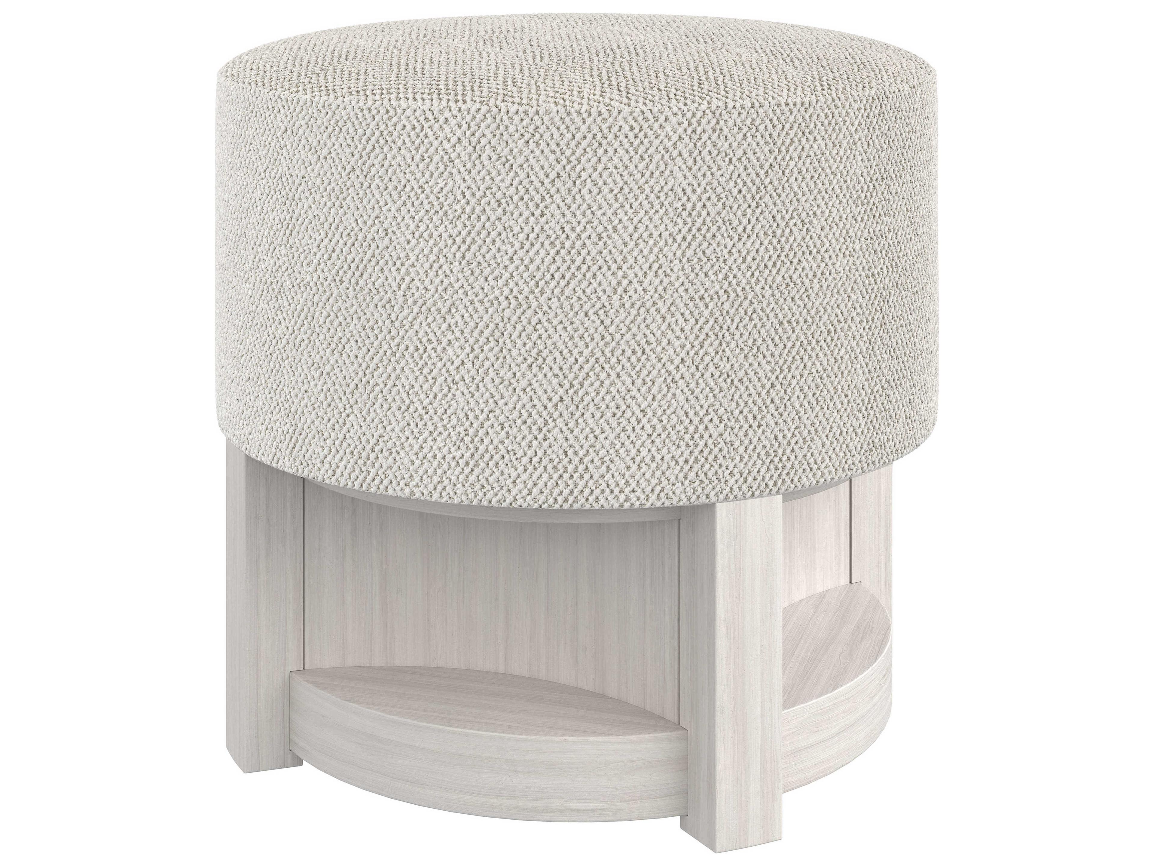 Bernhardt Stratum Mist Beige Upholstered Accent Stool