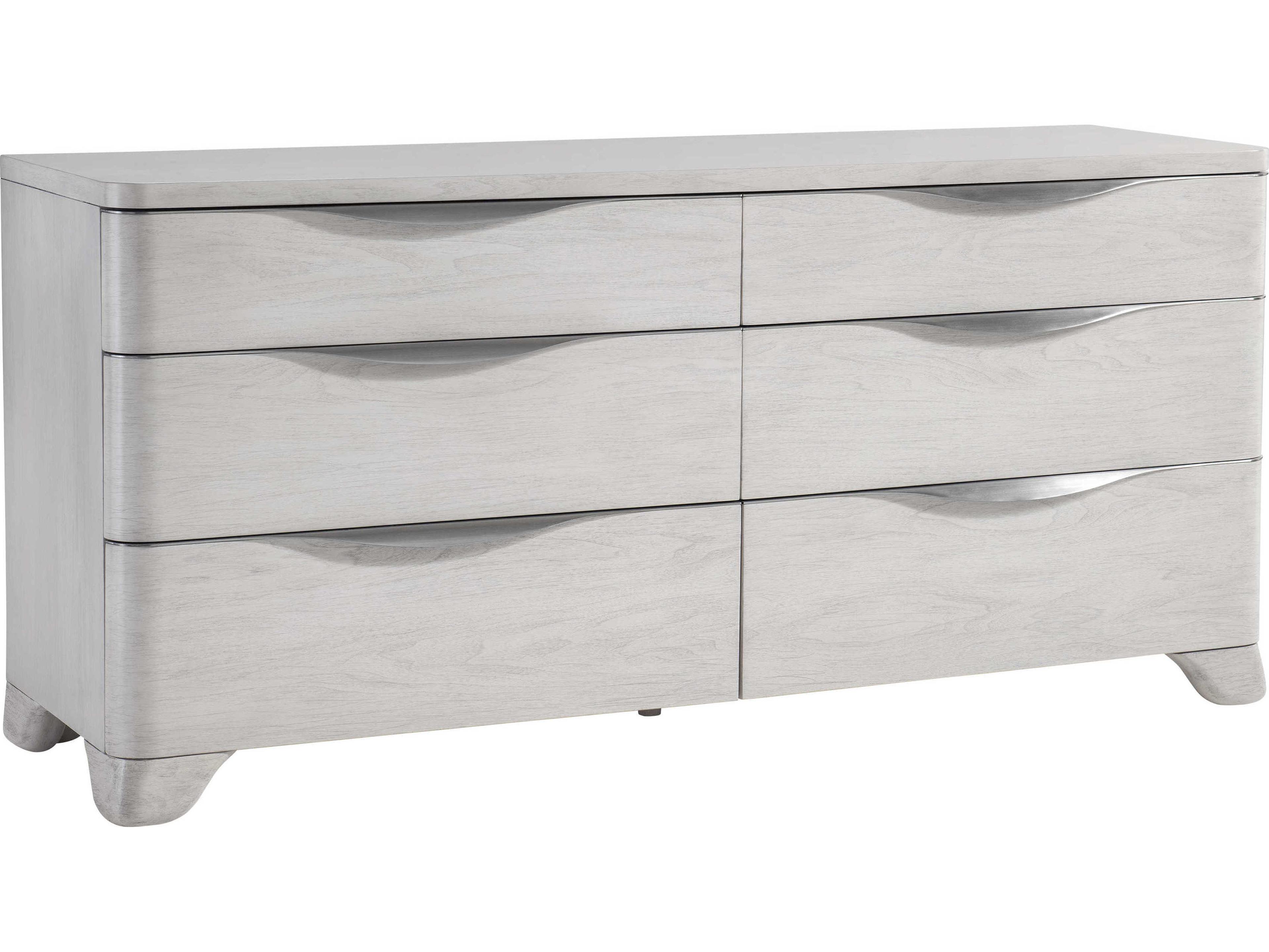 Bernhardt Sereno 6-Drawers White Walnut Wood Double Dresser