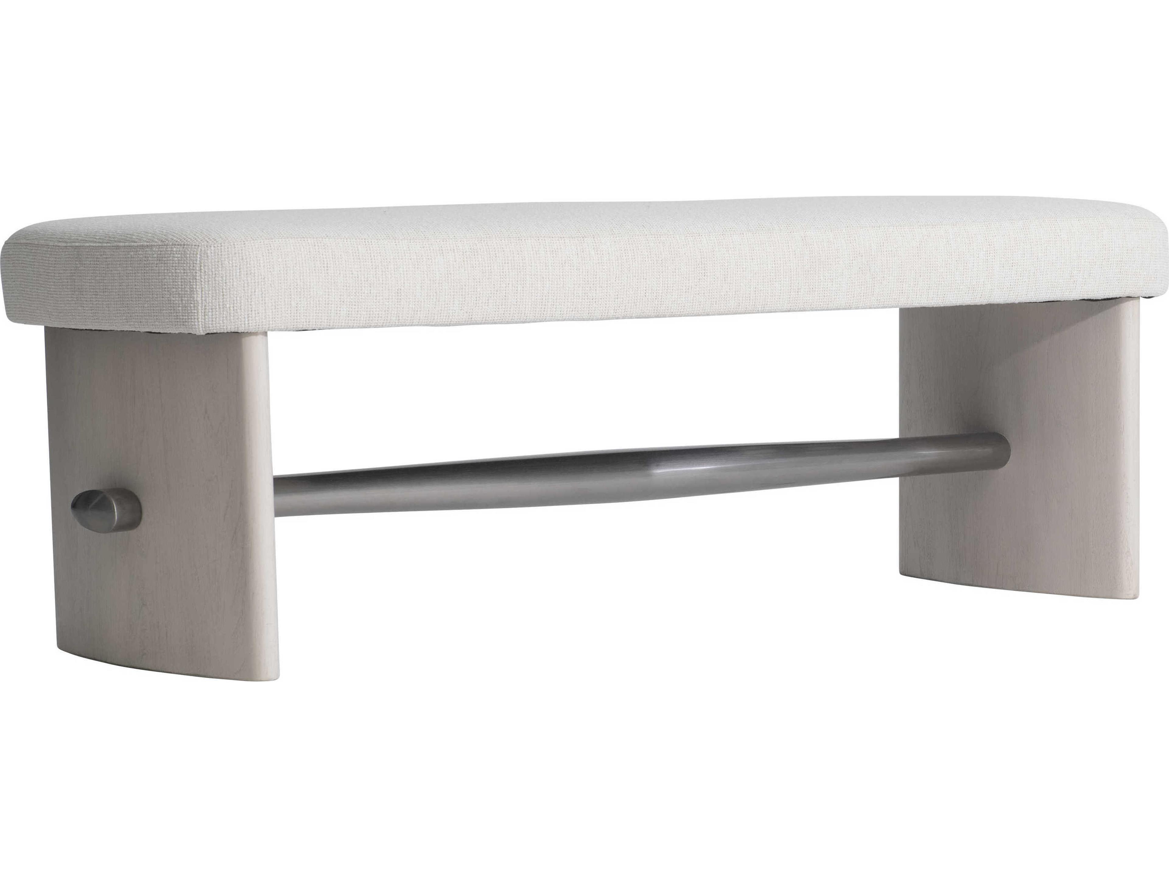 Bernhardt Sereno Lutra Faux Stone White Upholstered Accent Bench