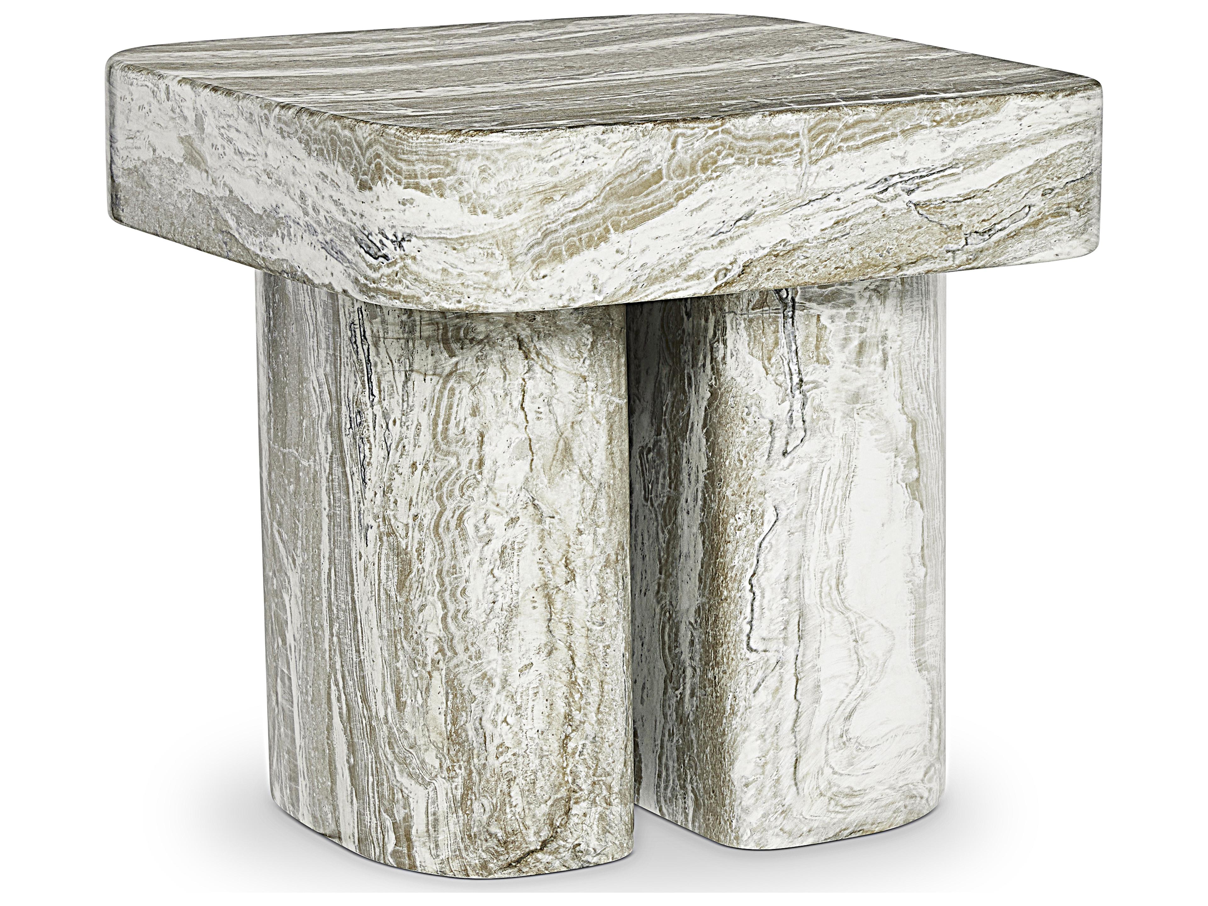 Bernhardt Arcadia Square Faux Stone Kalta End Table