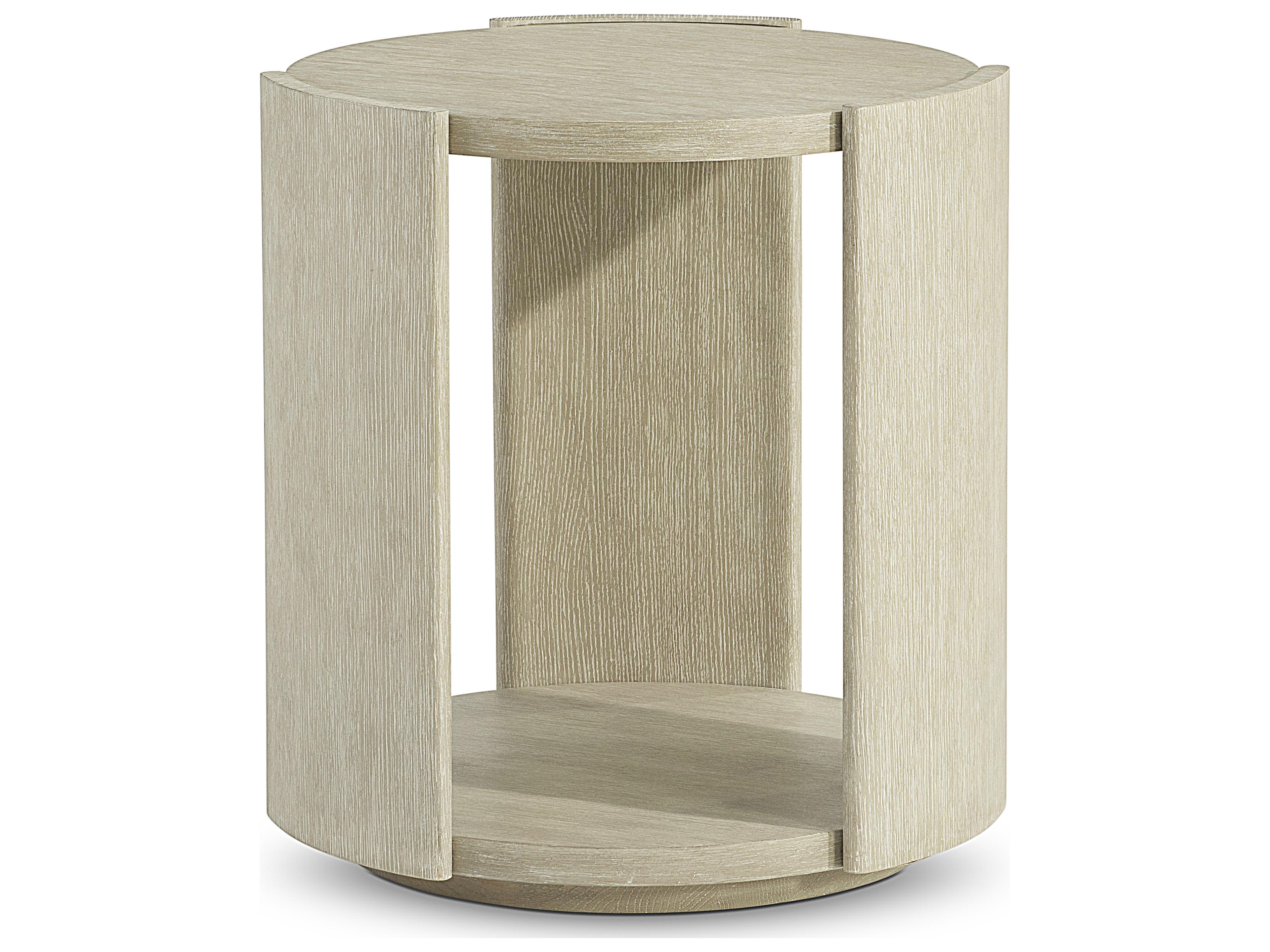 Bernhardt Arcadia Round Wood Clay End Table