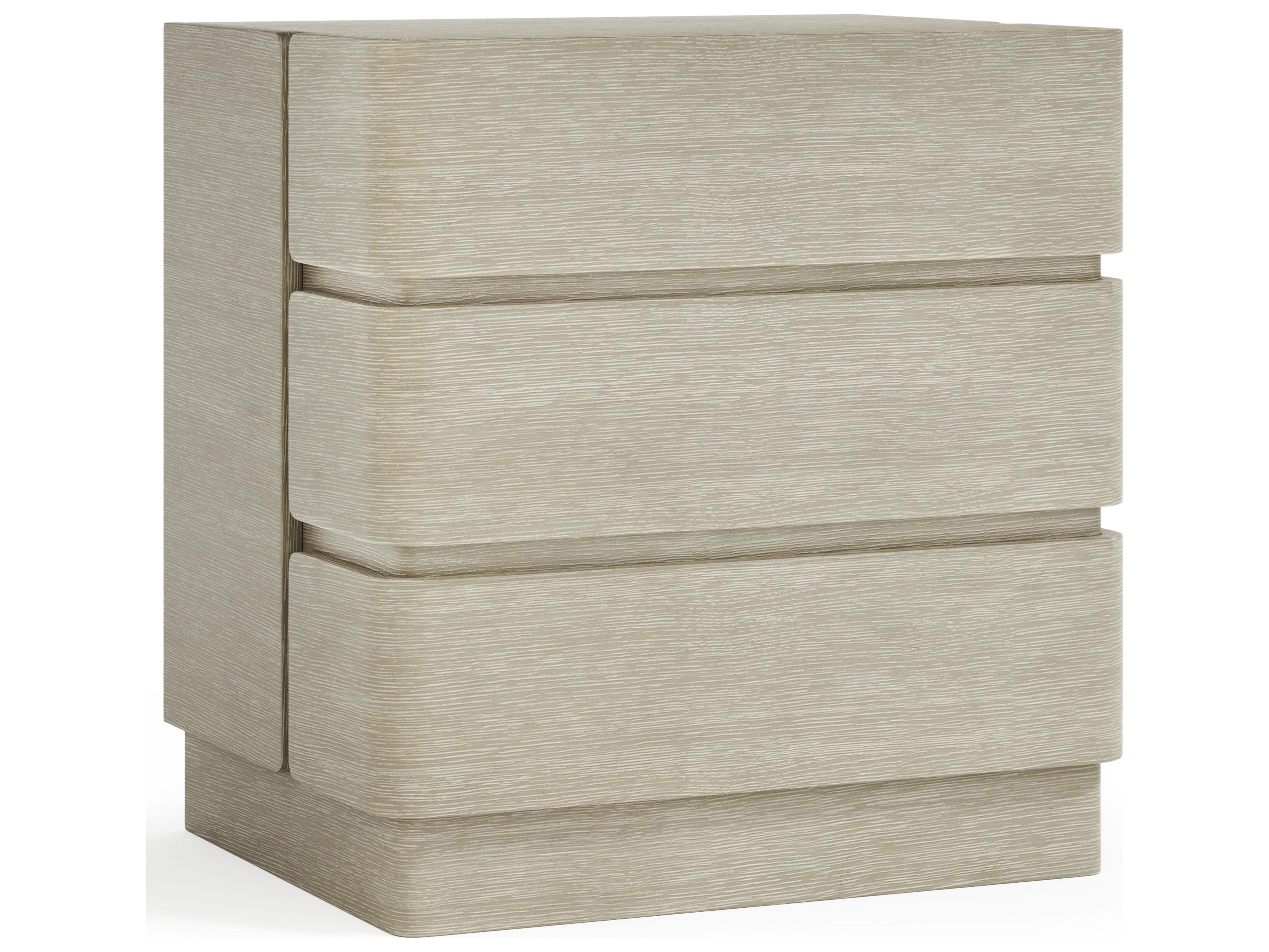 Bernhardt Arcadia 3-Drawers Beige Oak Wood Nightstand