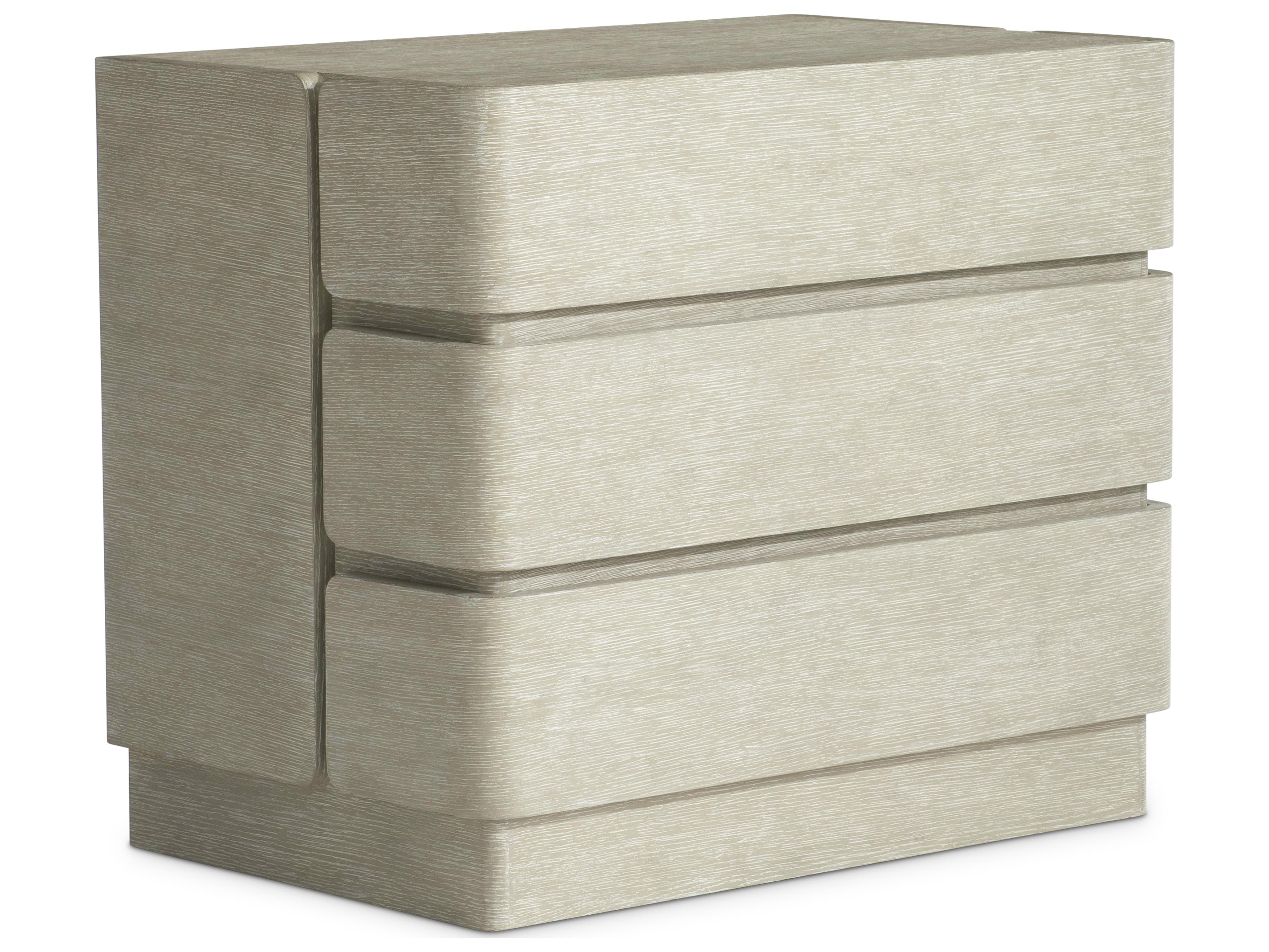 Bernhardt Arcadia 3-Drawers Beige Oak Wood Nightstand
