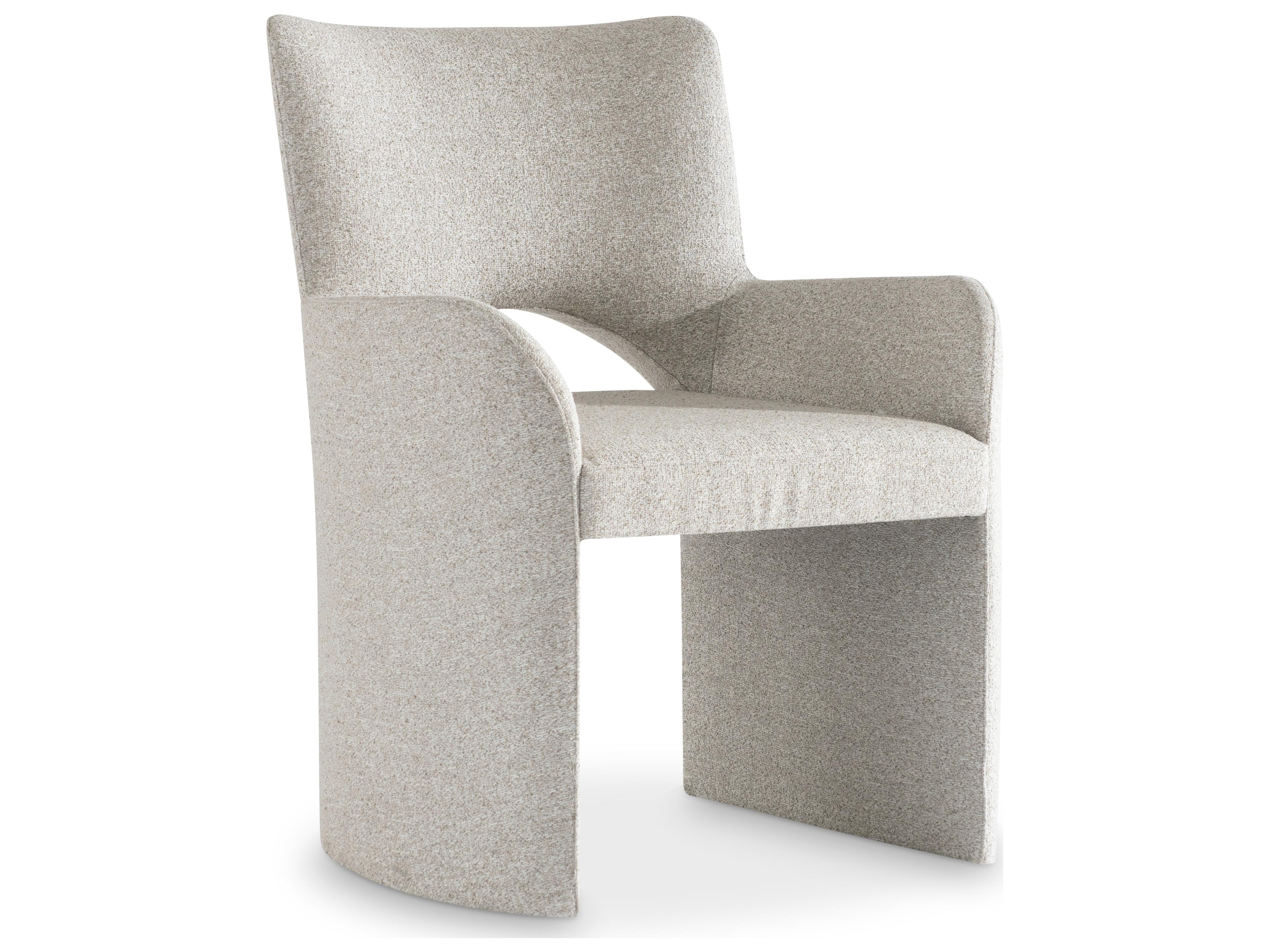 Bernhardt Loggia Beige Upholstered Arm Dining Chair
