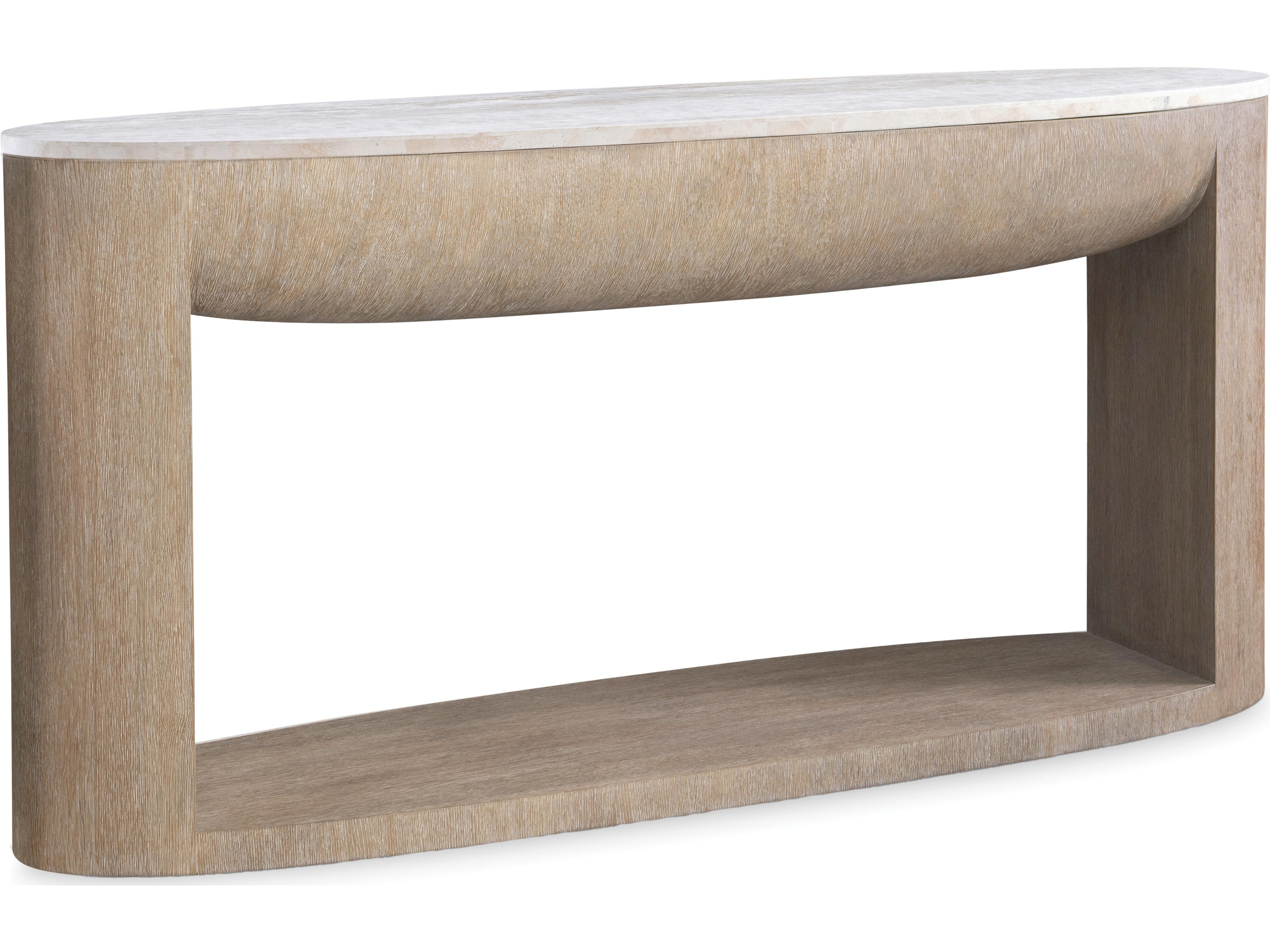 Bernhardt Loggia Oval Marble Console Table