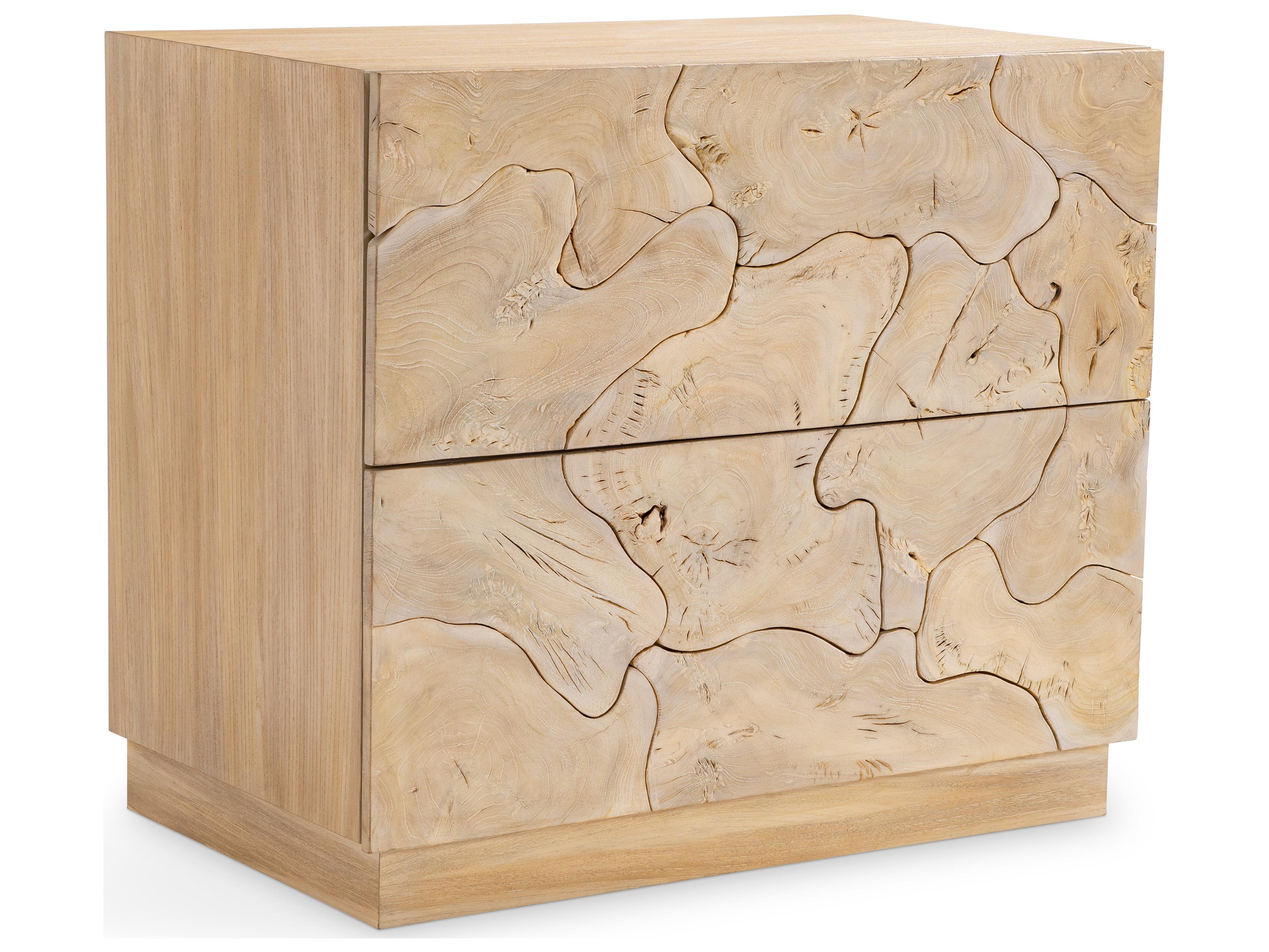 Bernhardt Calavaras 2-Drawers Natural Teak Wood Nightstand