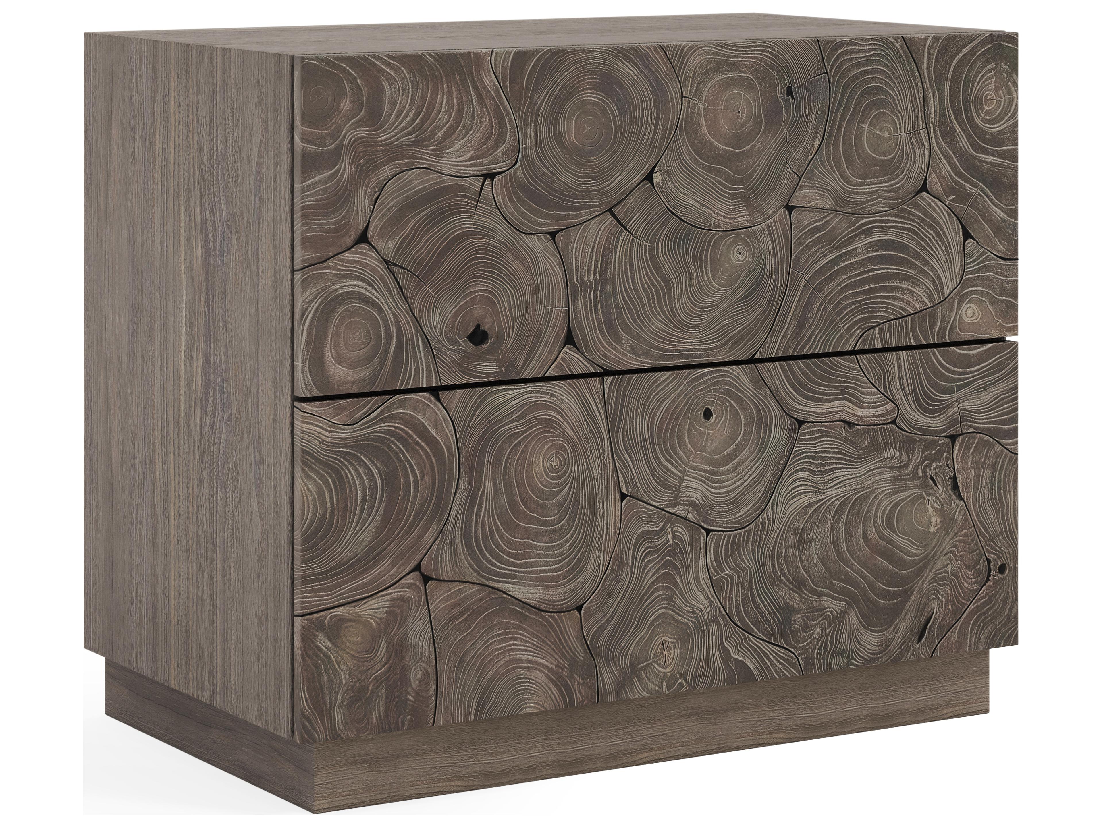 Bernhardt Calavaras 2-Drawers Brown Teak Wood Nightstand