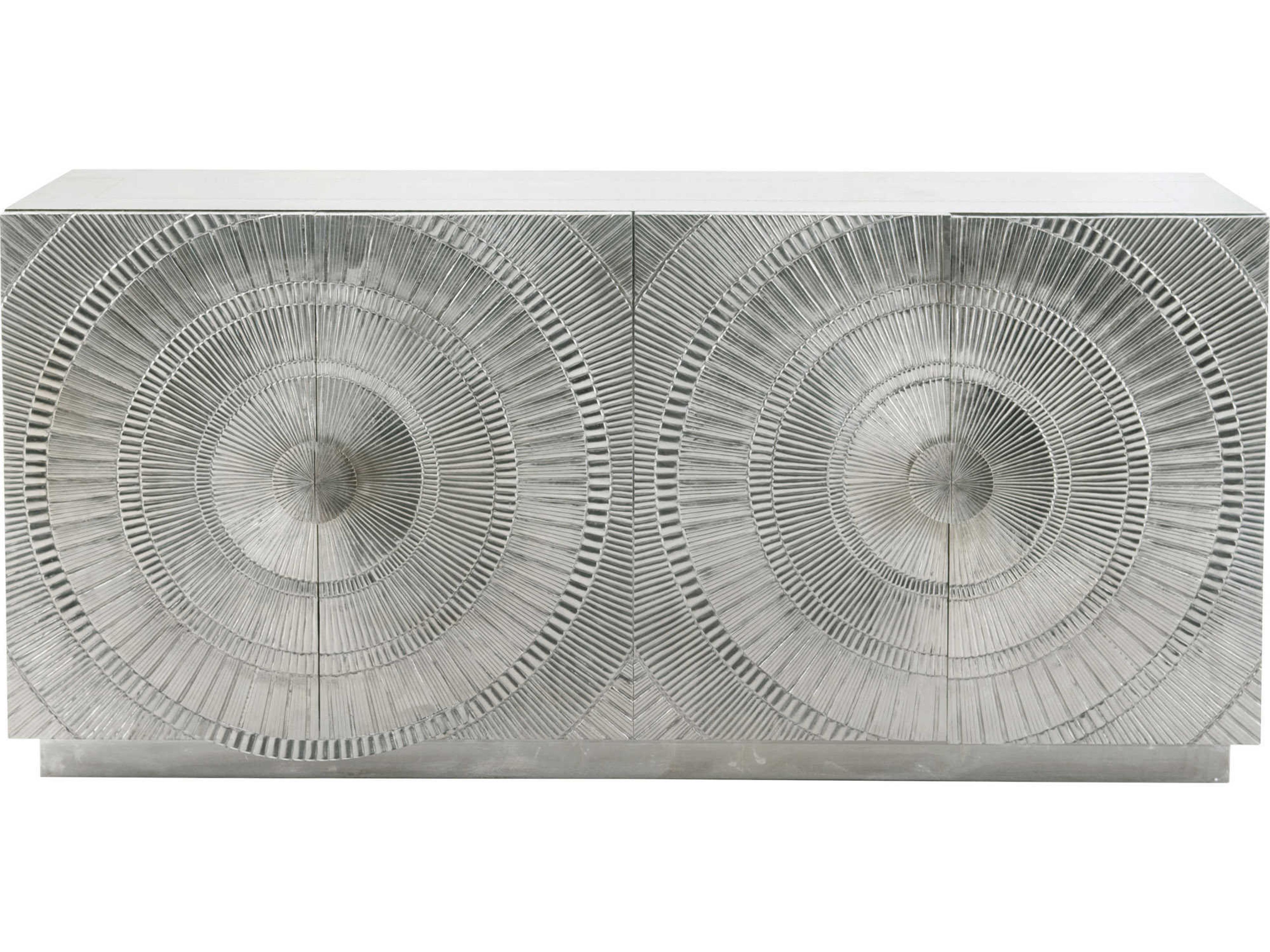 Bernhardt Interiors Casegoods Barcelona 72" Teak Wood German Silver Credenza