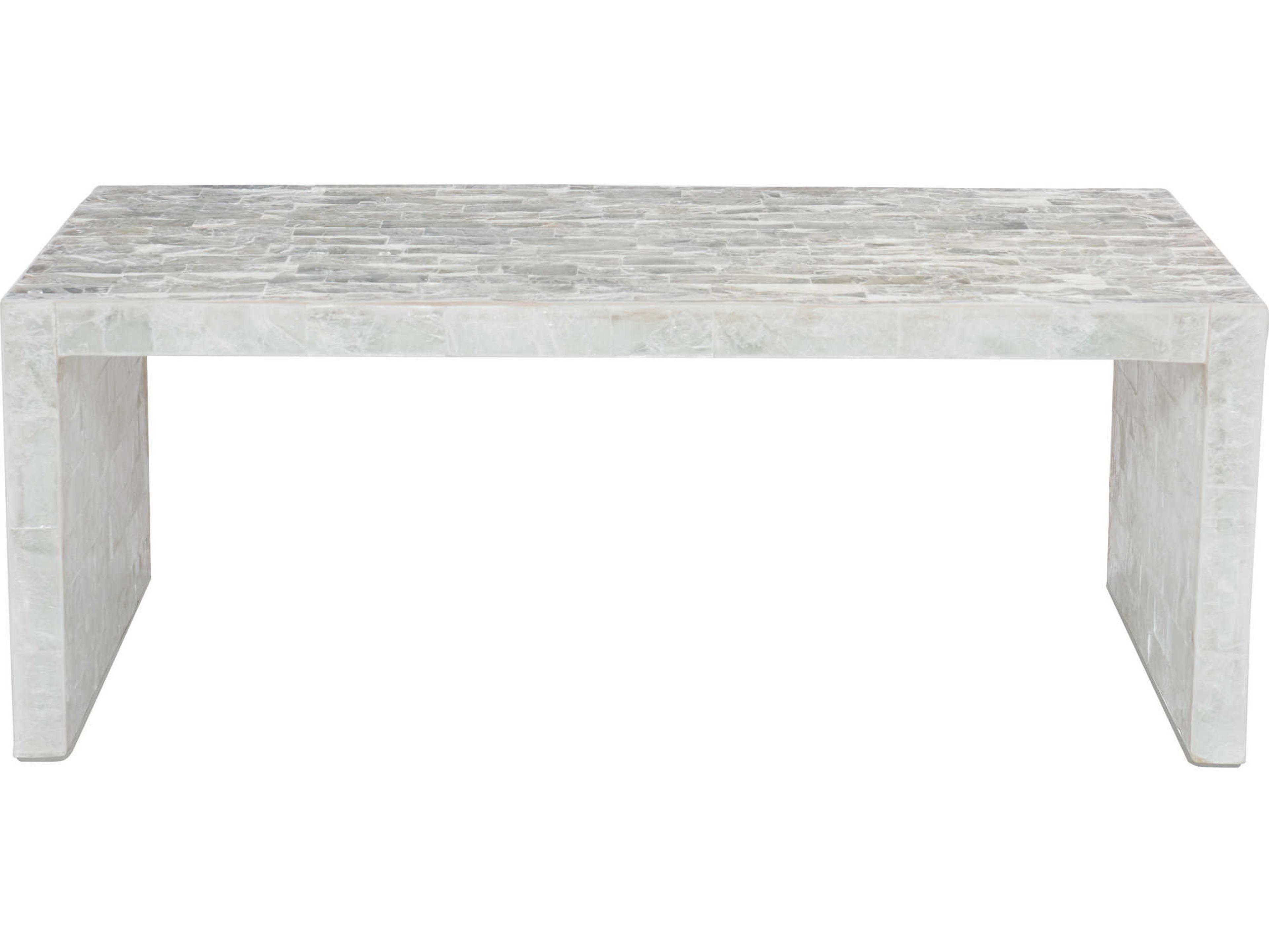 Bernhardt Interiors Levine Rectangular Stone Pearl Pewter Cocktail Table