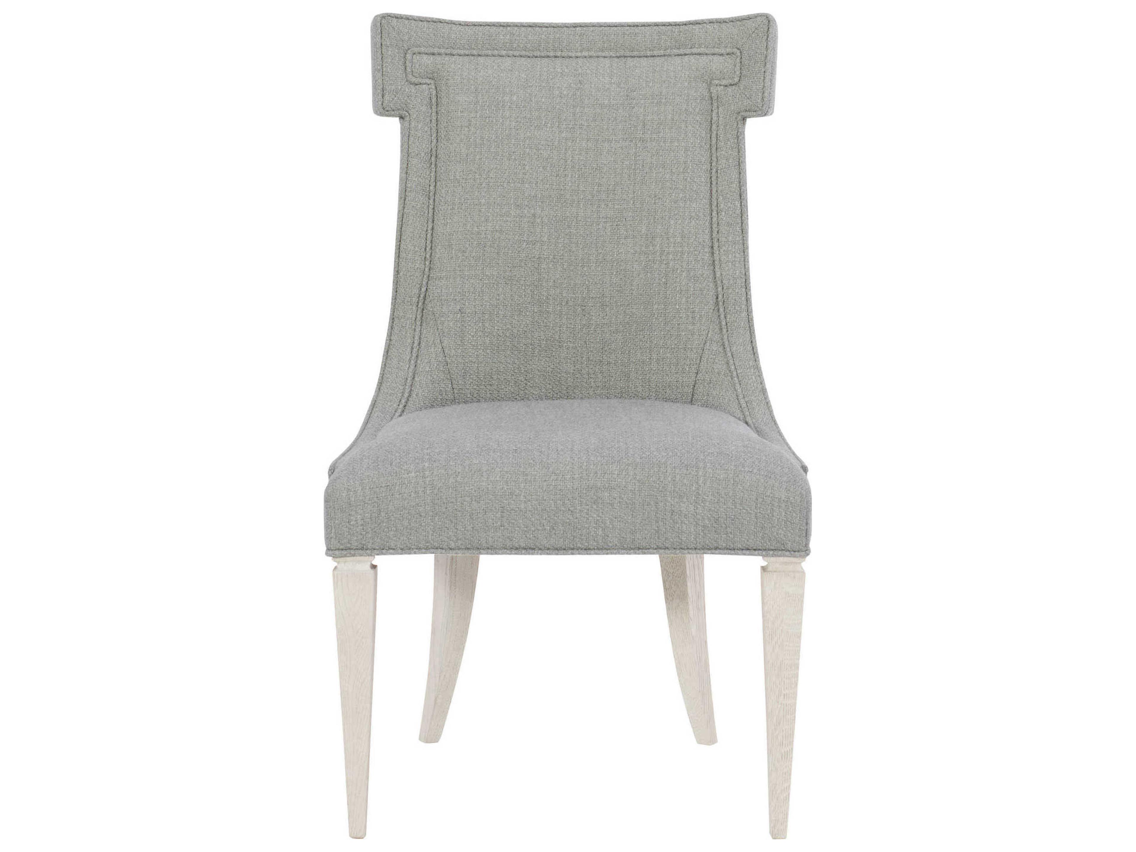 Bernhardt Domaine Blanc Oak Wood Gray Upholstered Side Dining Chair