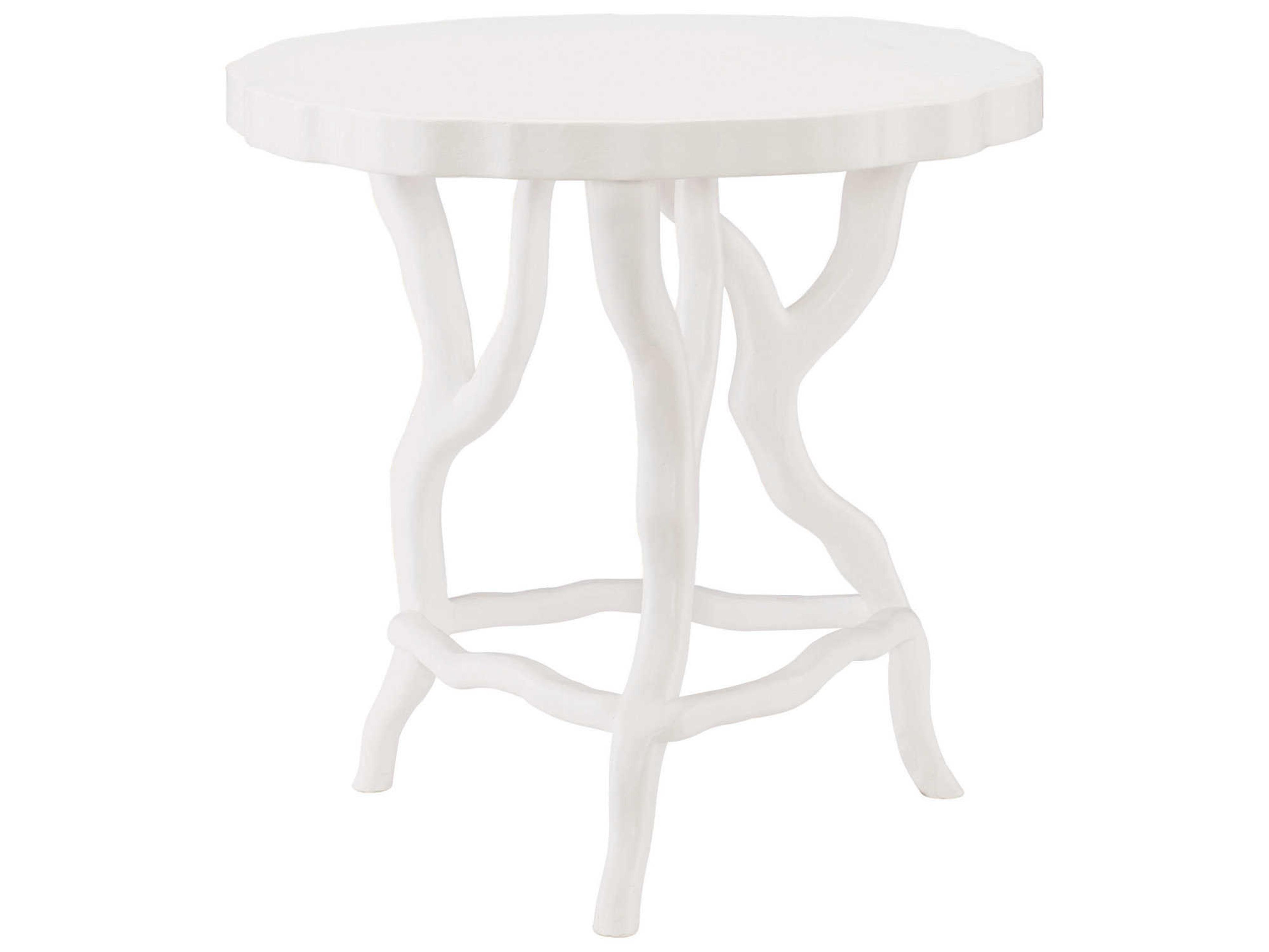 Bernhardt Interiors Casegoods Arbor Round Chalky White Chairside Table