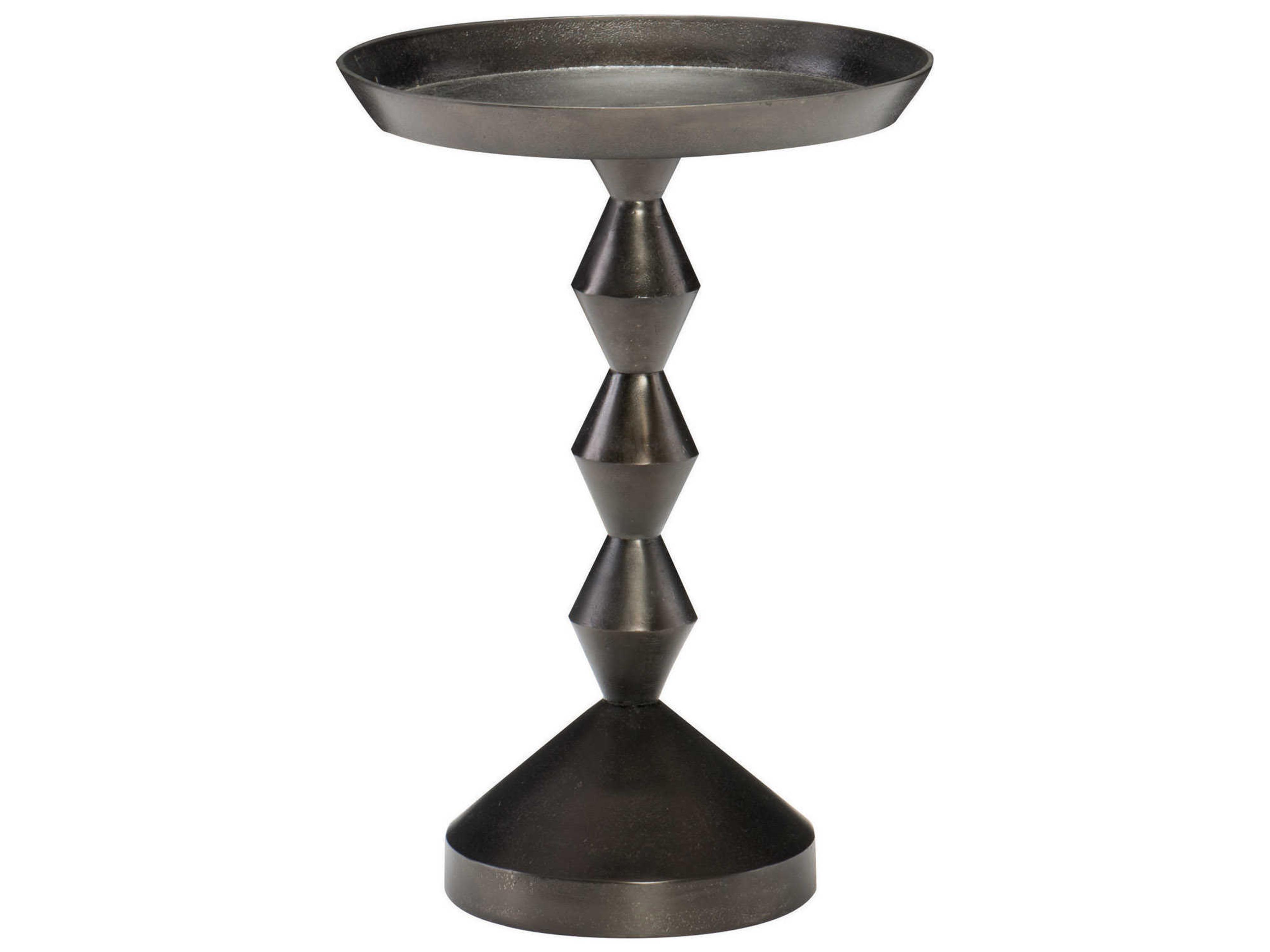 Bernhardt Interiors Casegoods Mirabelle Round Metal Black Nickel Chairside Table