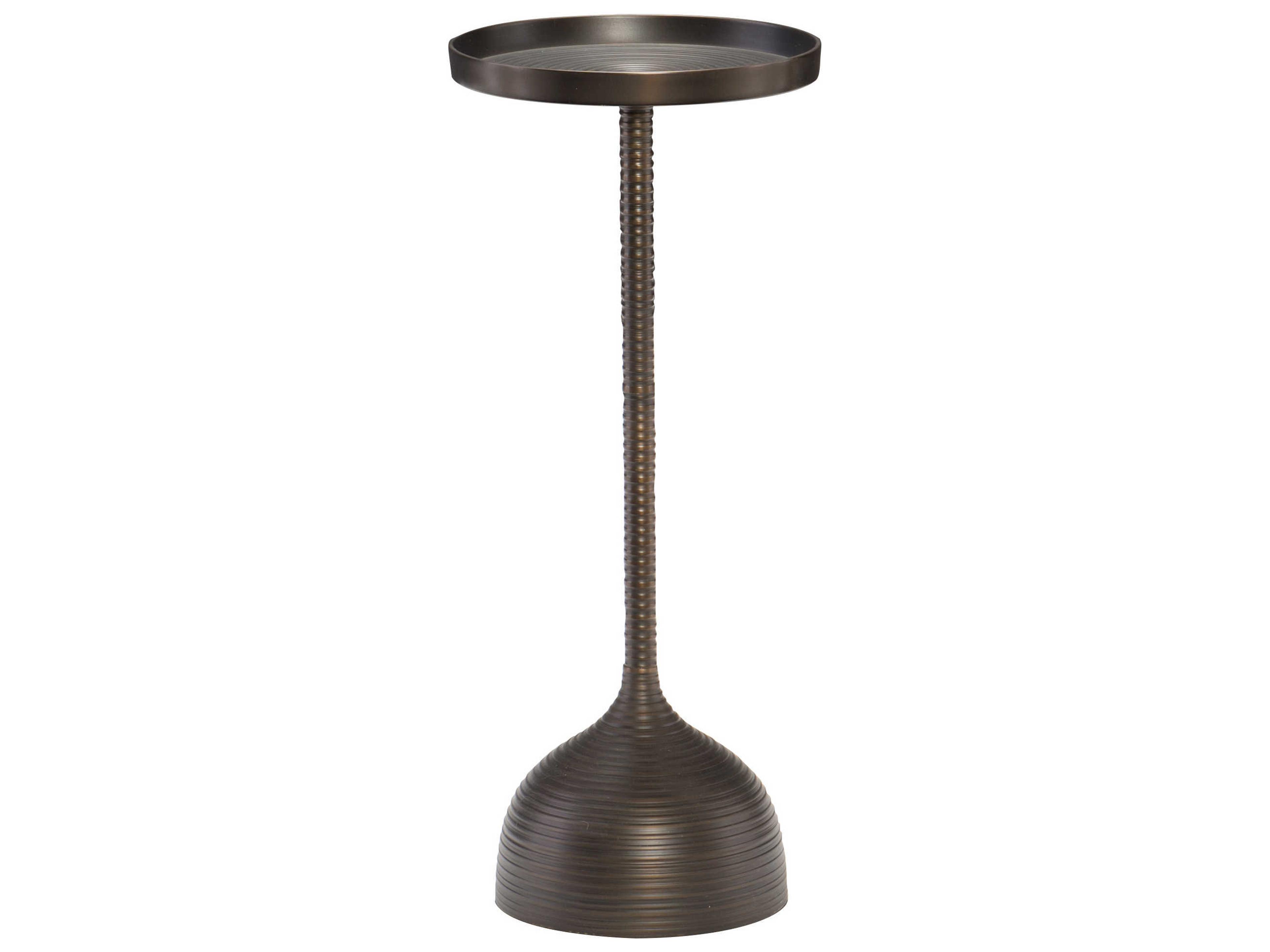 Bernhardt Cordoba Round Metal Bronze Chairside Table