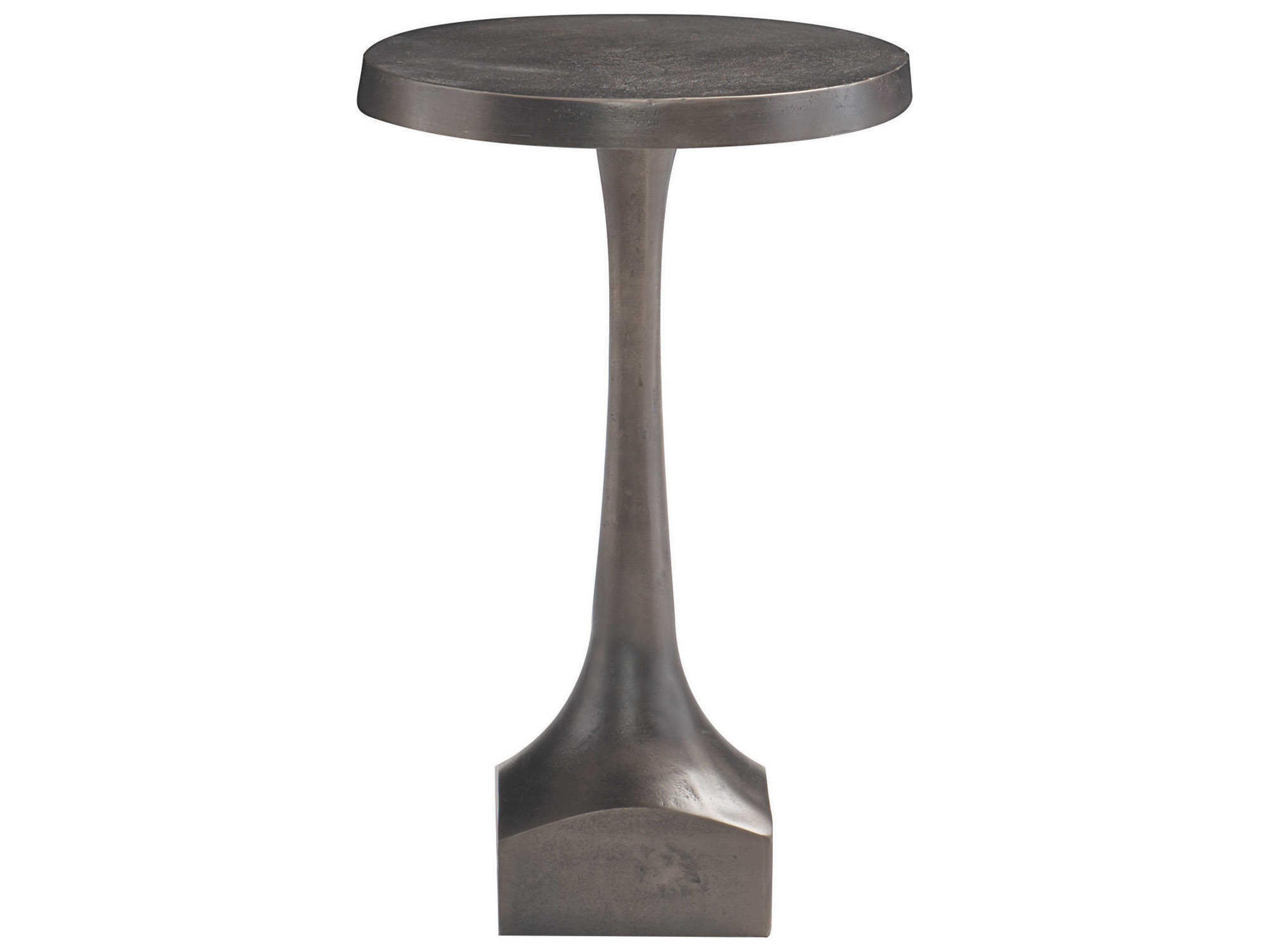 Bernhardt Interiors Casegoods Stroud Round Metal Matte Graphite Drink Table