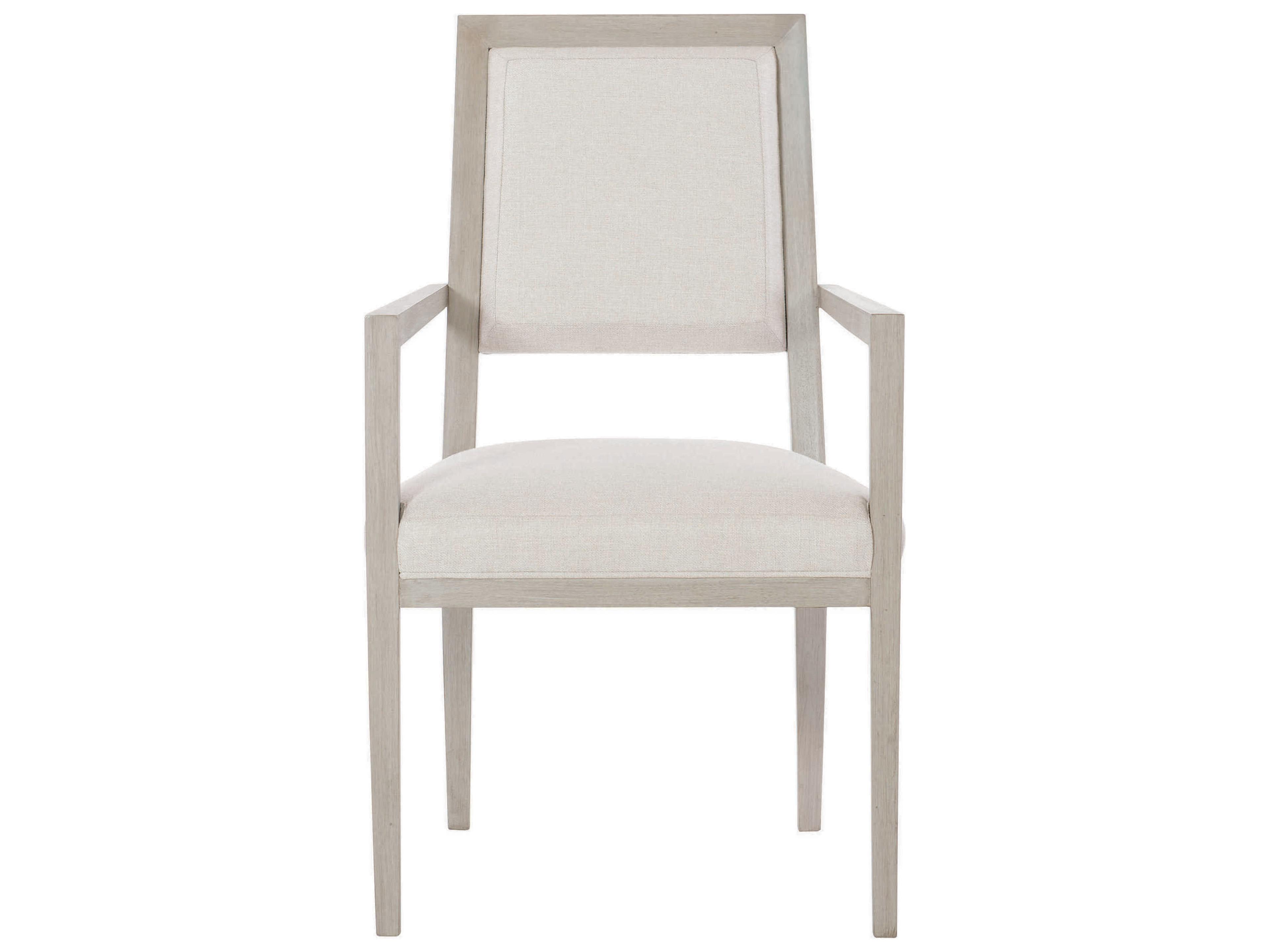Bernhardt Axiom Poplar Wood Beige Upholstered Arm Dining Chair