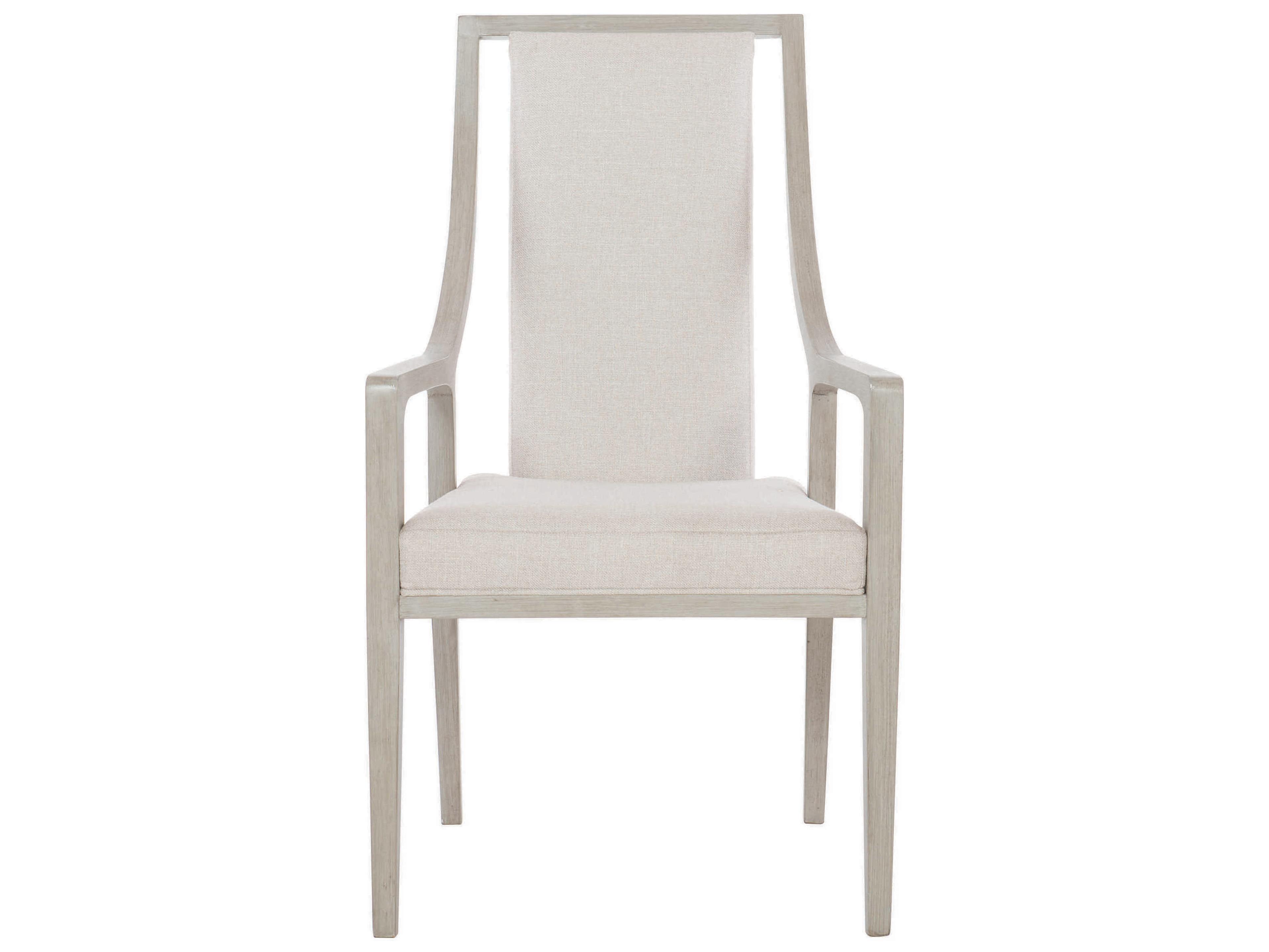 Bernhardt Axiom Poplar Wood Beige Upholstered Arm Dining Chair