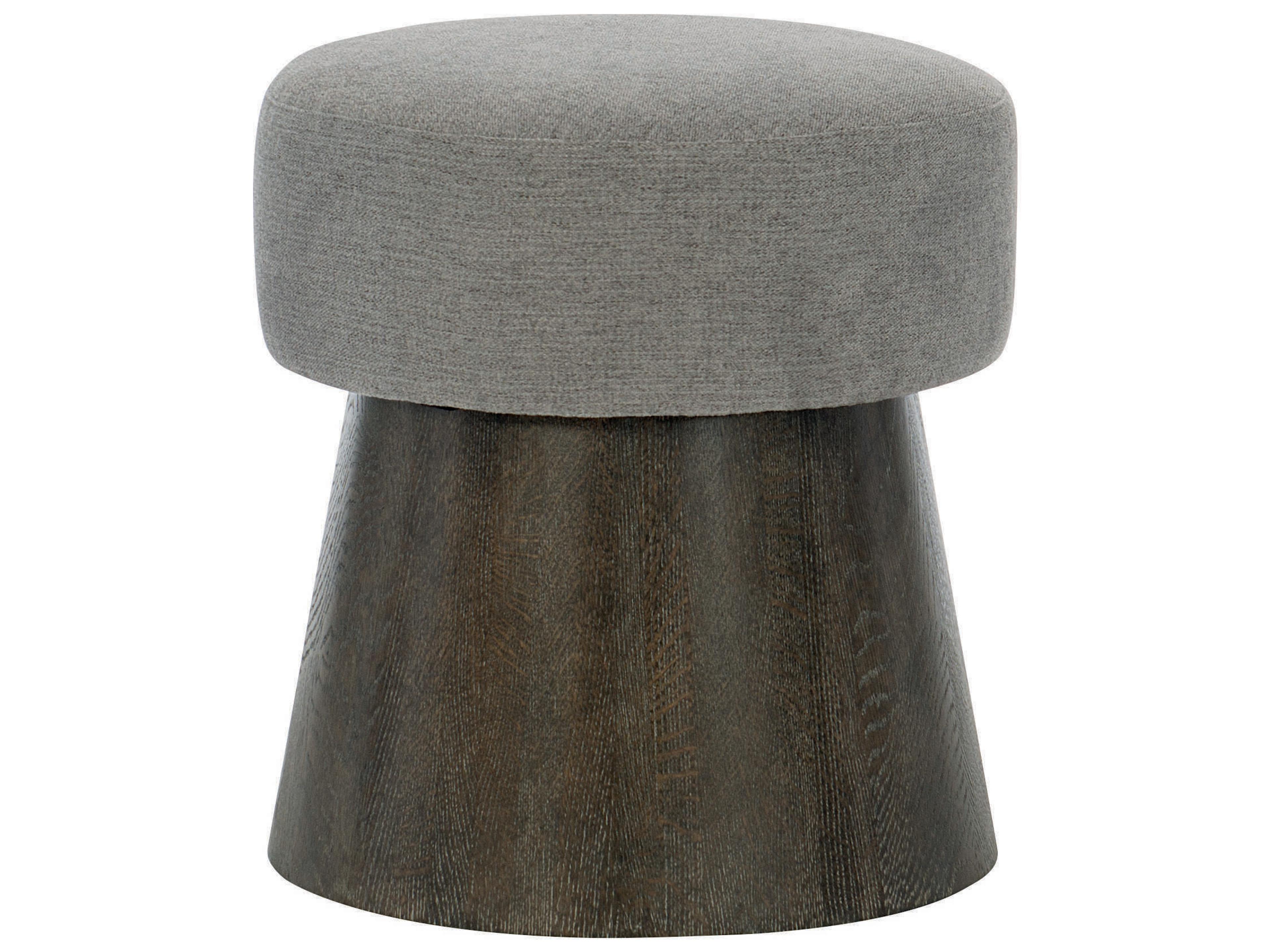Bernhardt Linea Cerused Charcoal Gray Upholstered Accent Stool