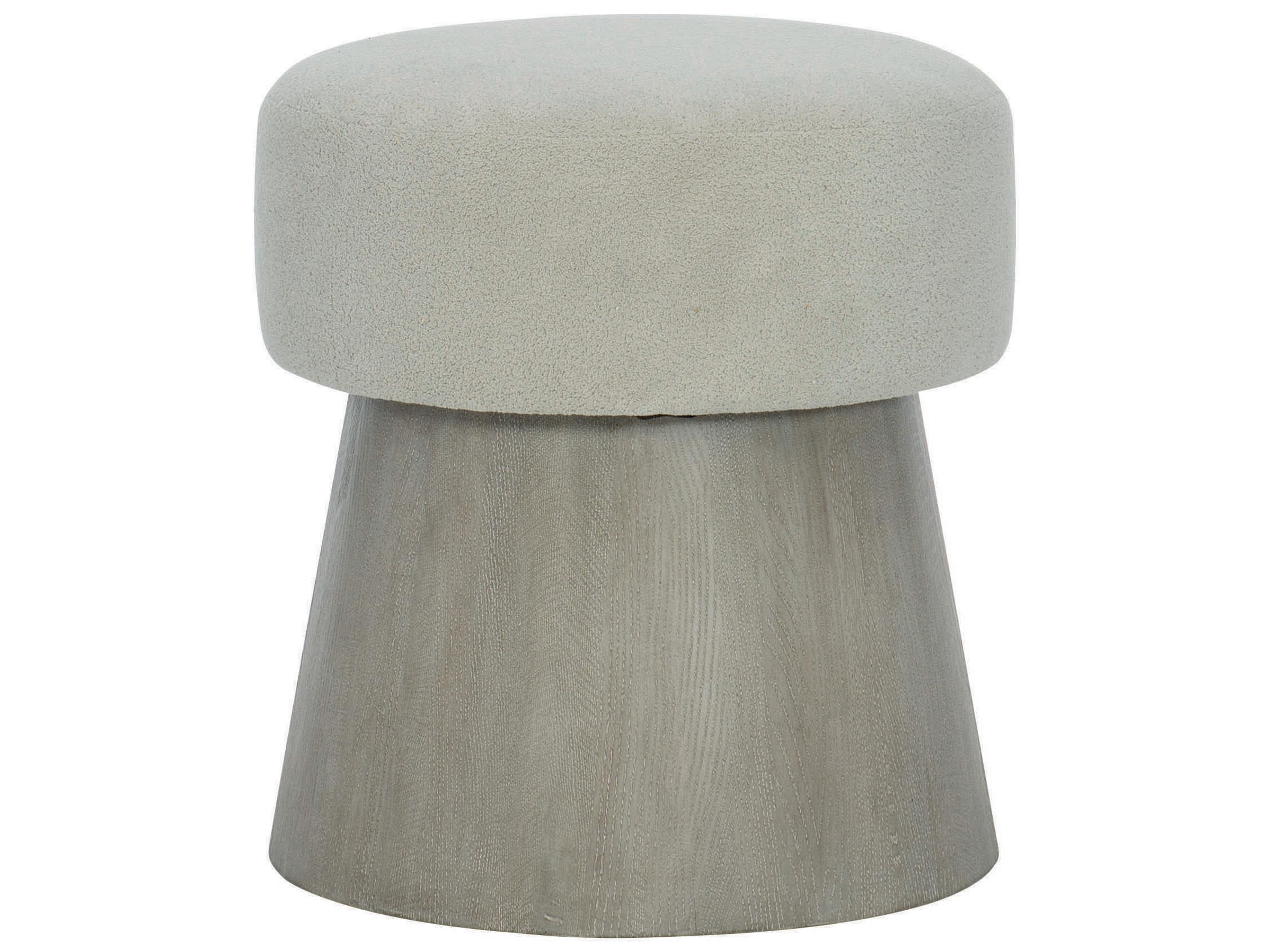 Bernhardt Linea Cerused Greige Gray Upholstered Accent Stool