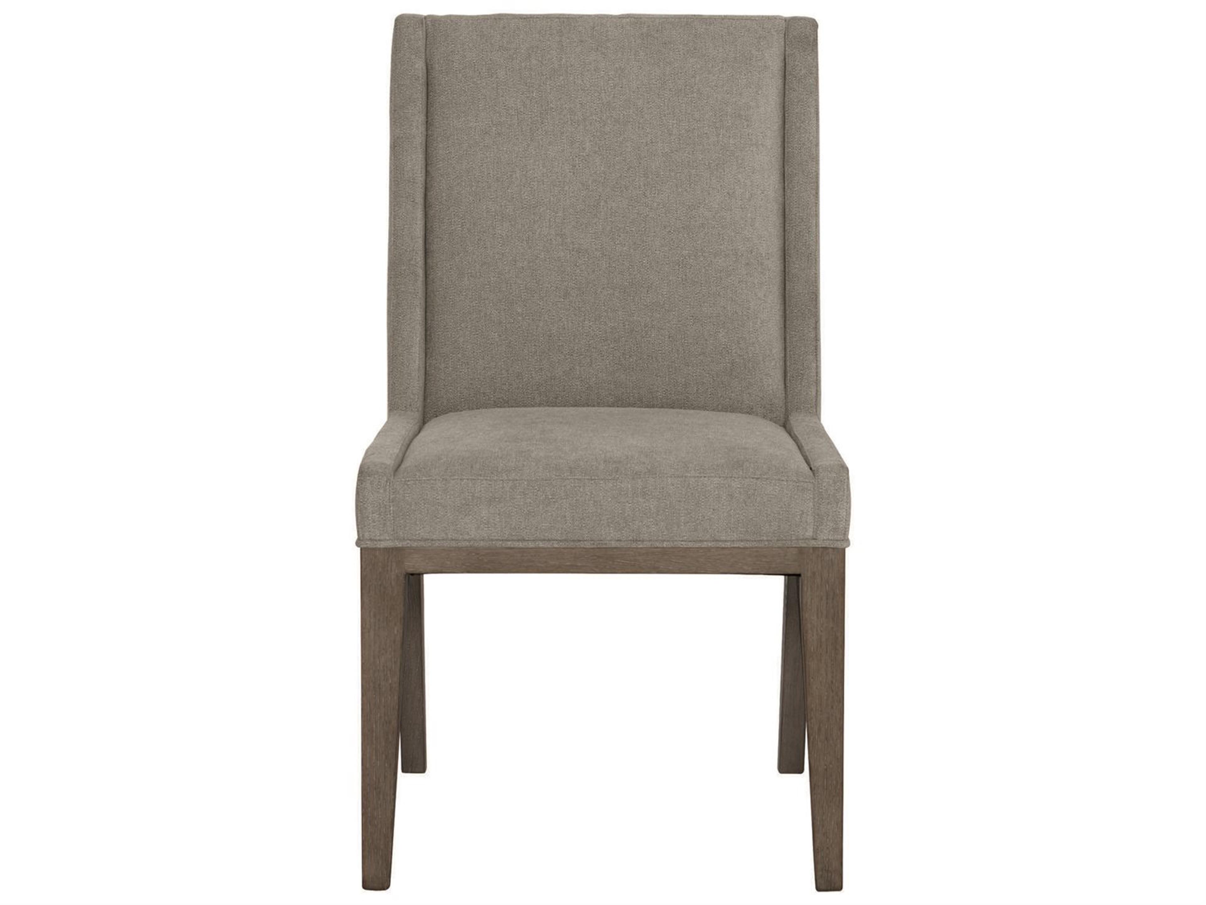 Bernhardt Linea Ash Wood Gray Upholstered Side Dining Chair