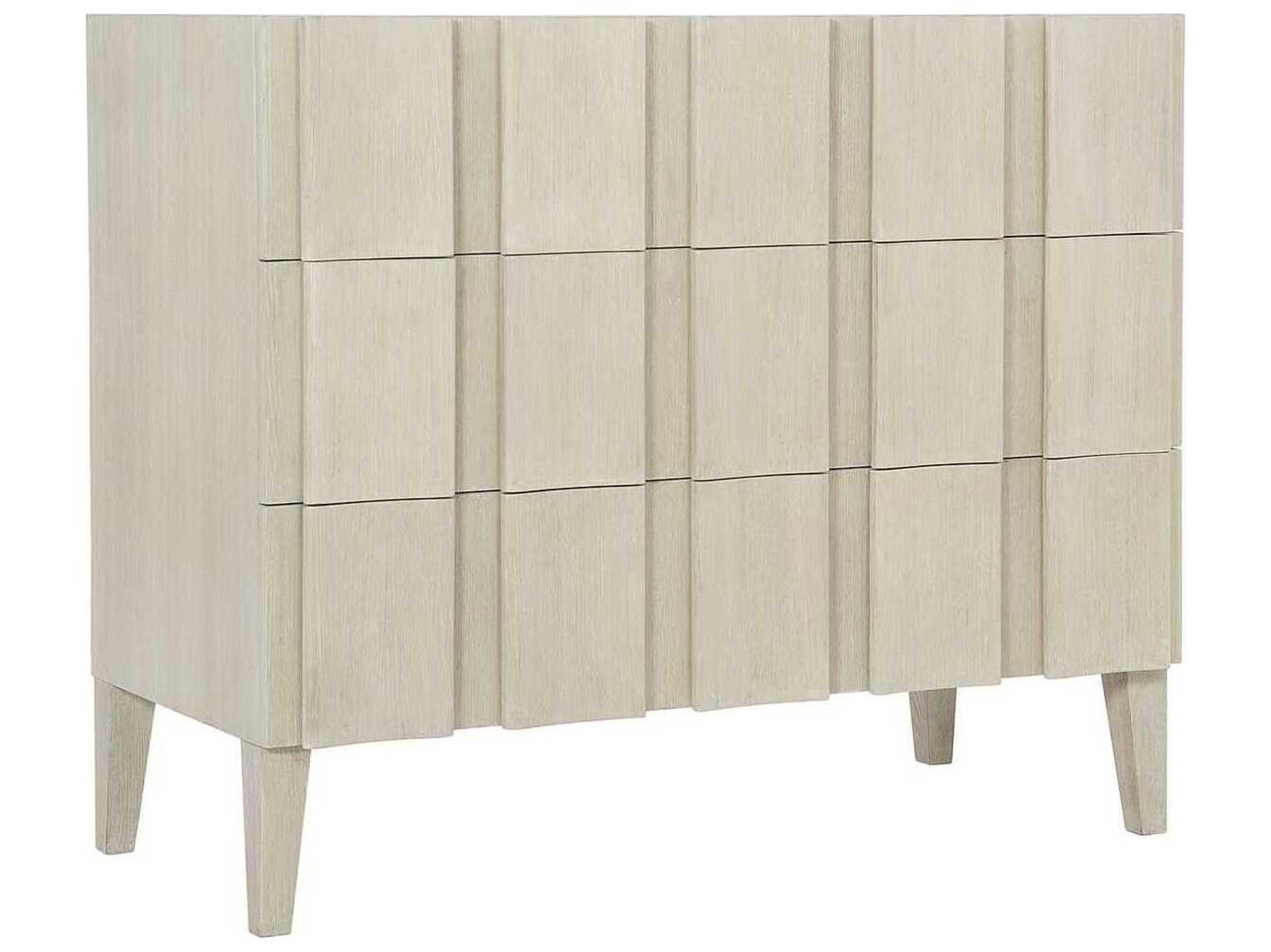 Bernhardt East Hampton 3-Drawers Cerused Linen Beige Ash Wood Accent Chest