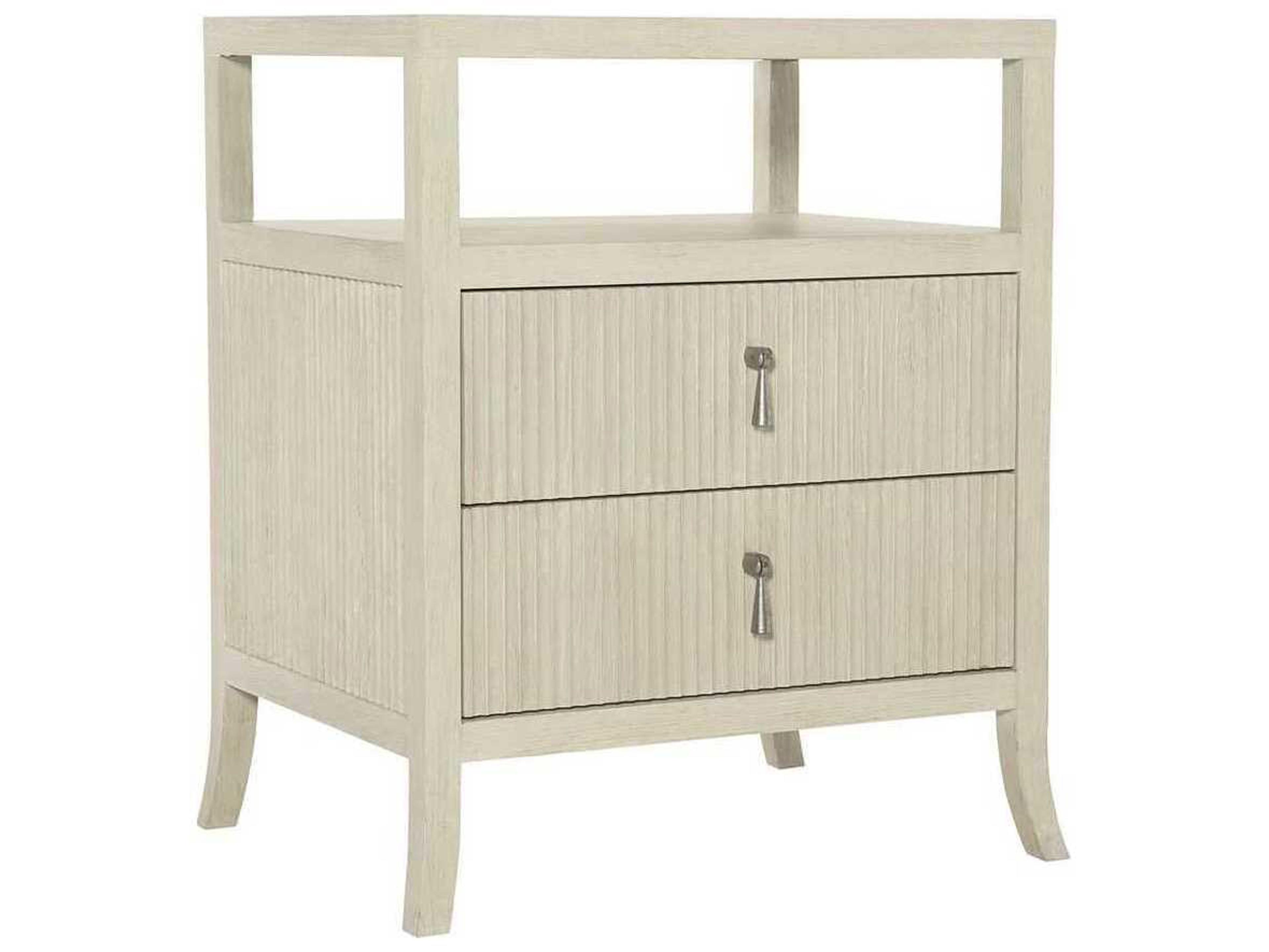 East Hampton 2-Drawers White Ash Wood Nightstand