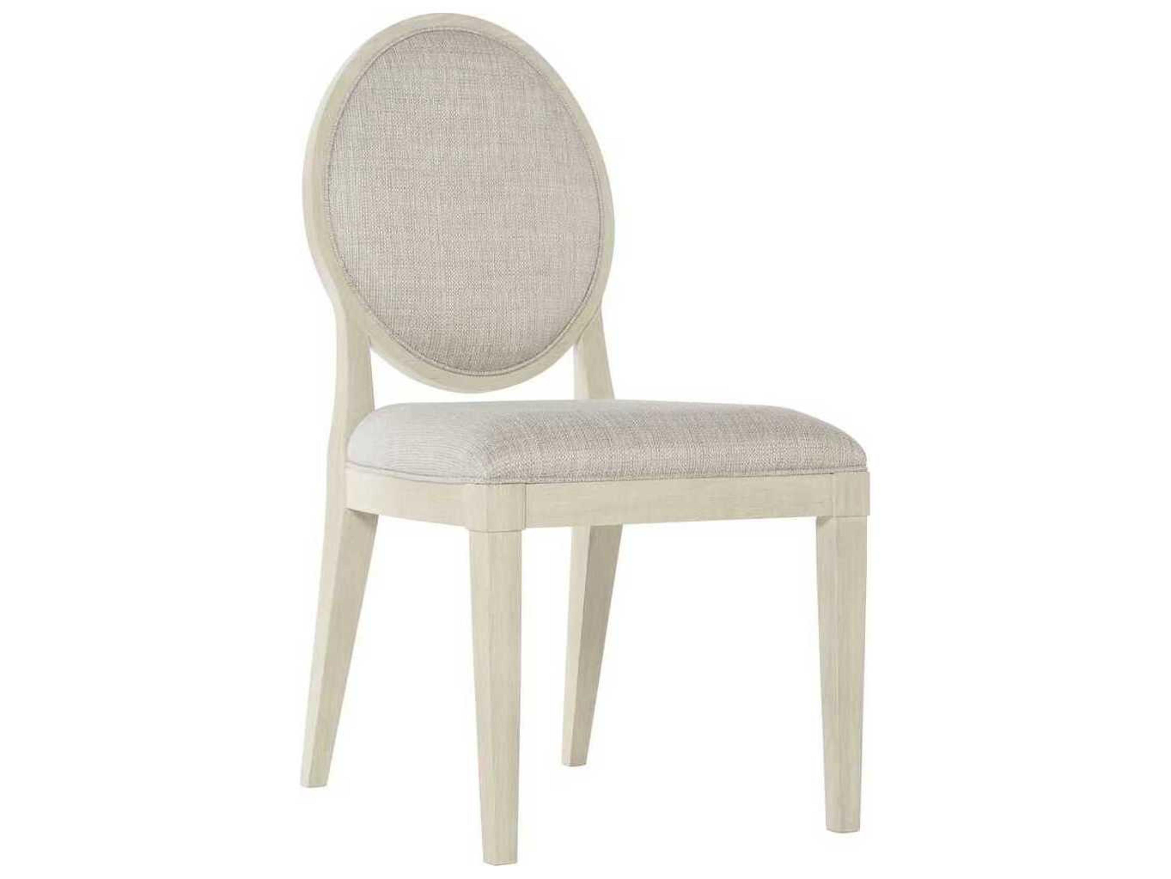Bernhardt East Hampton Ash Wood Gray Upholstered Side Dining Chair
