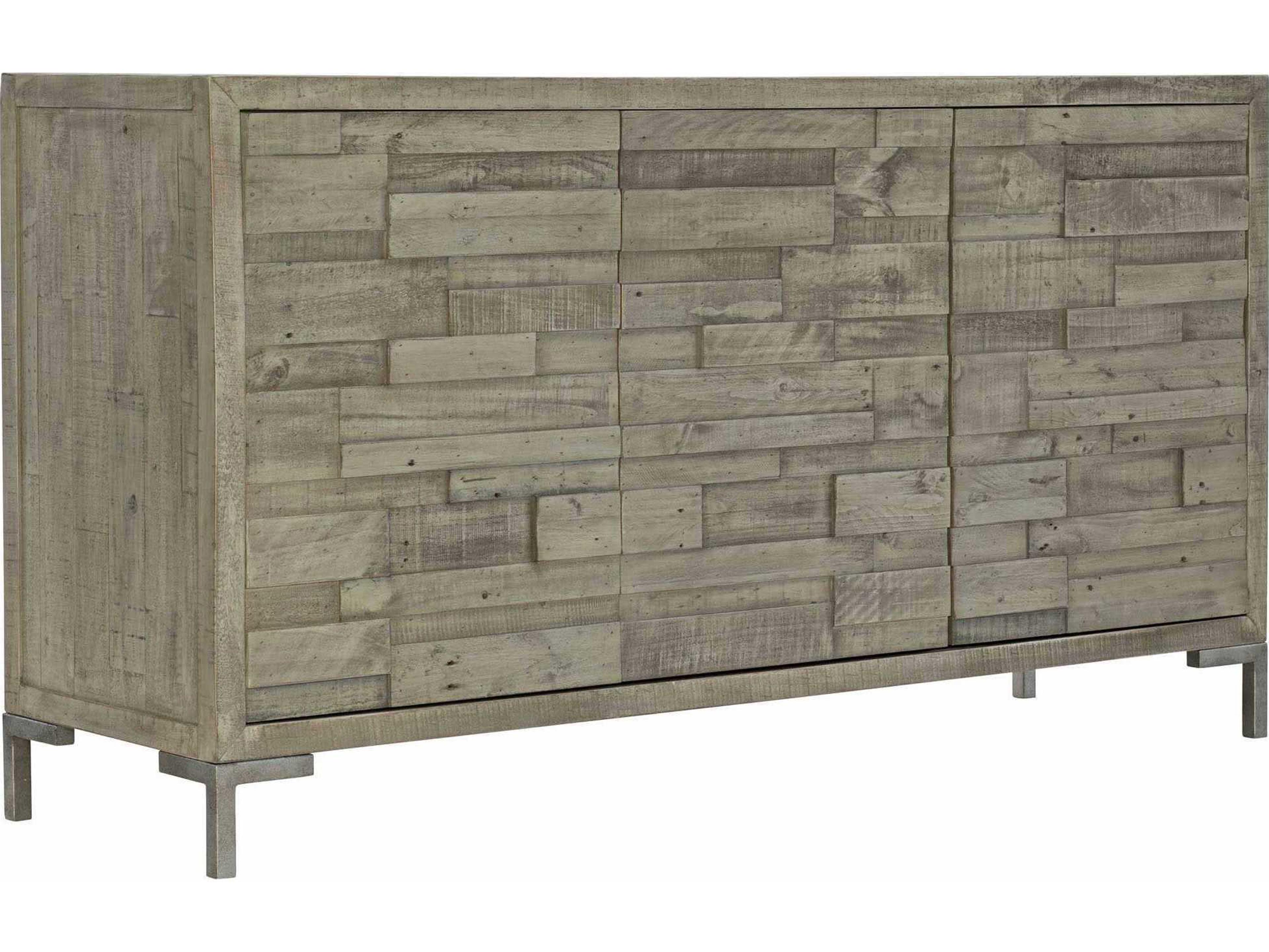 Bernhardt Highland Park Shaw 64" Pine Wood Morel Glazed Silver Buffet