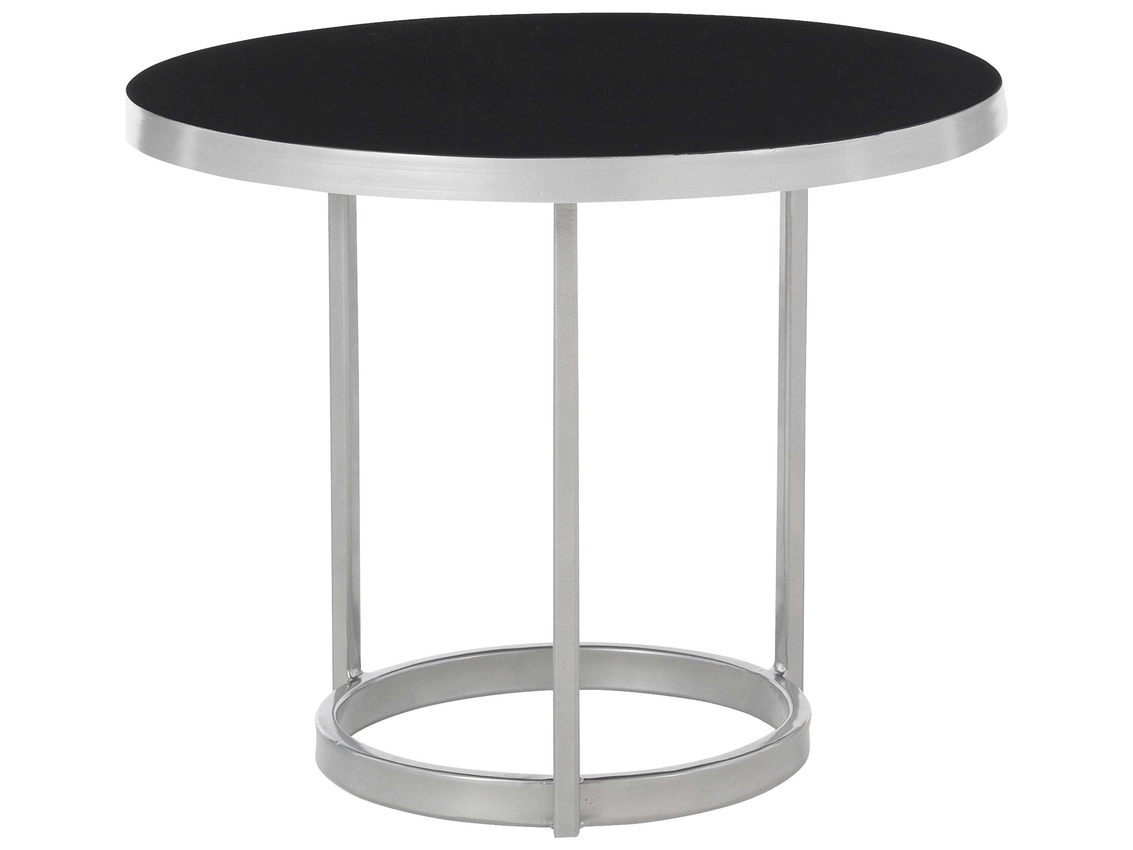 Bernhardt Bonfield Round Nickel Black Cocktail Table