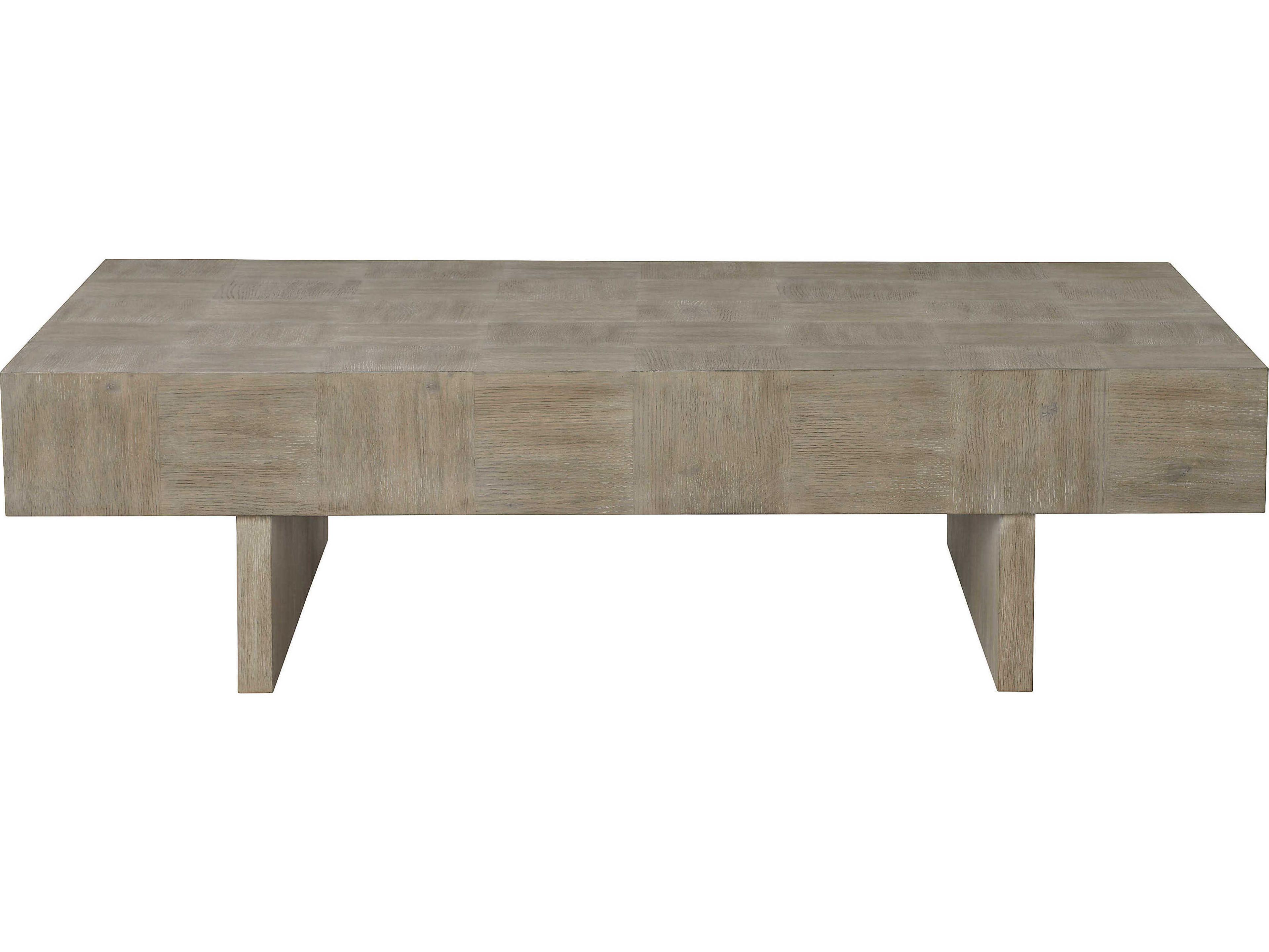 Bernhardt Fairgrove Rectangular Wood Sandblasted Oak Cocktail Table
