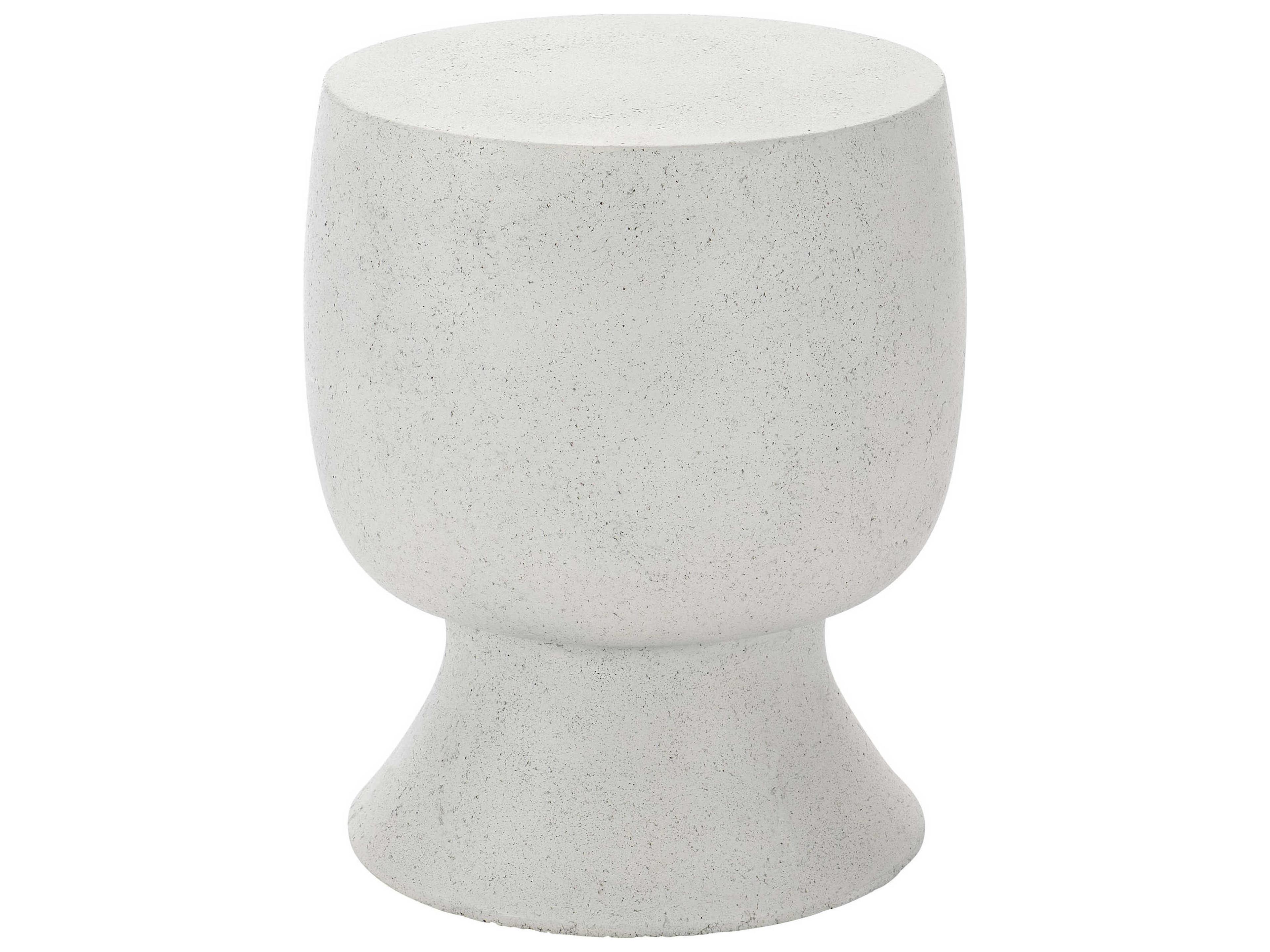 Bernhardt Living Sayle Round Concrete Grey End Table