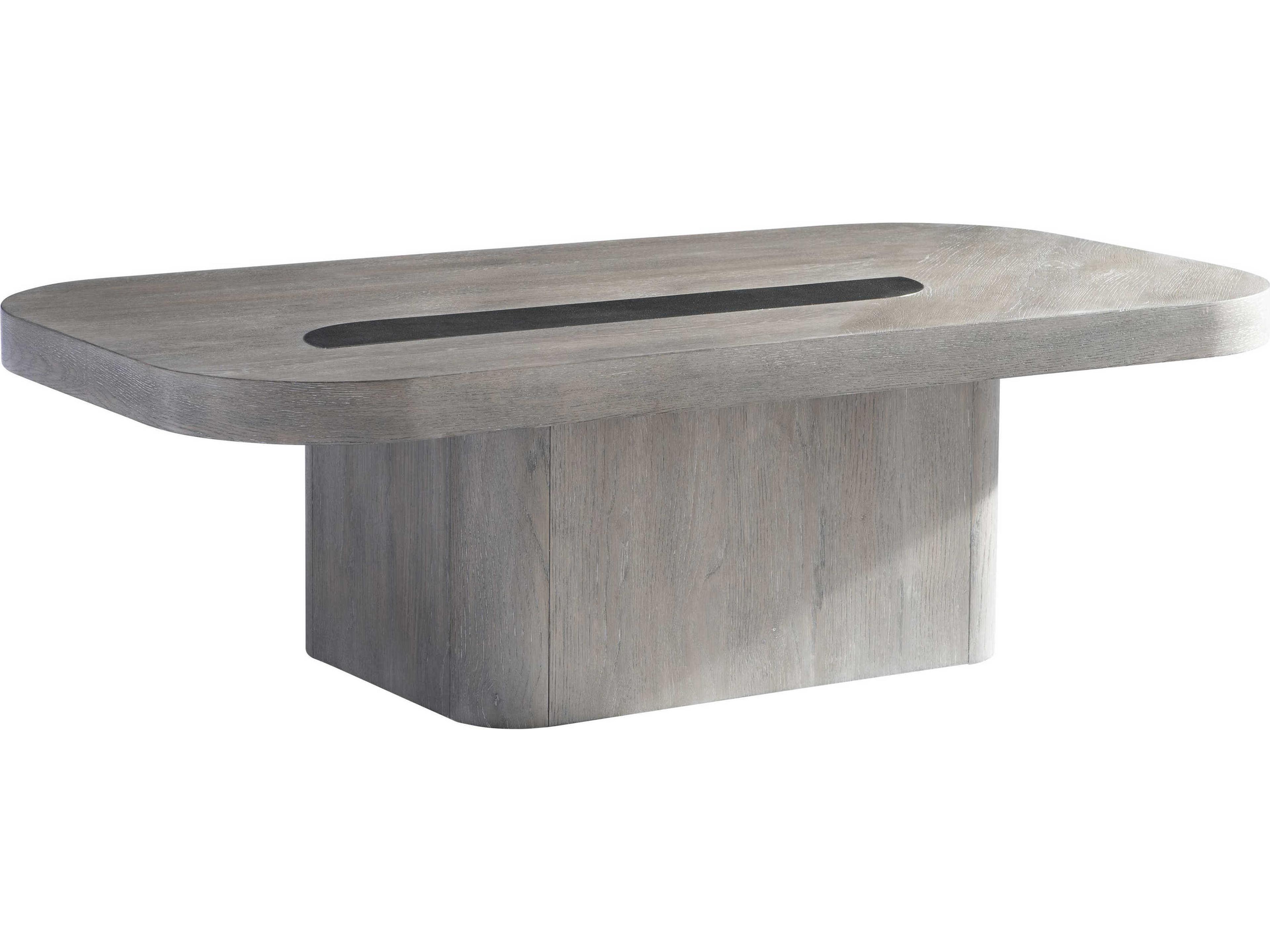 Bernhardt Marcato Rectangular Wood Cerused Greige Cocktail Table