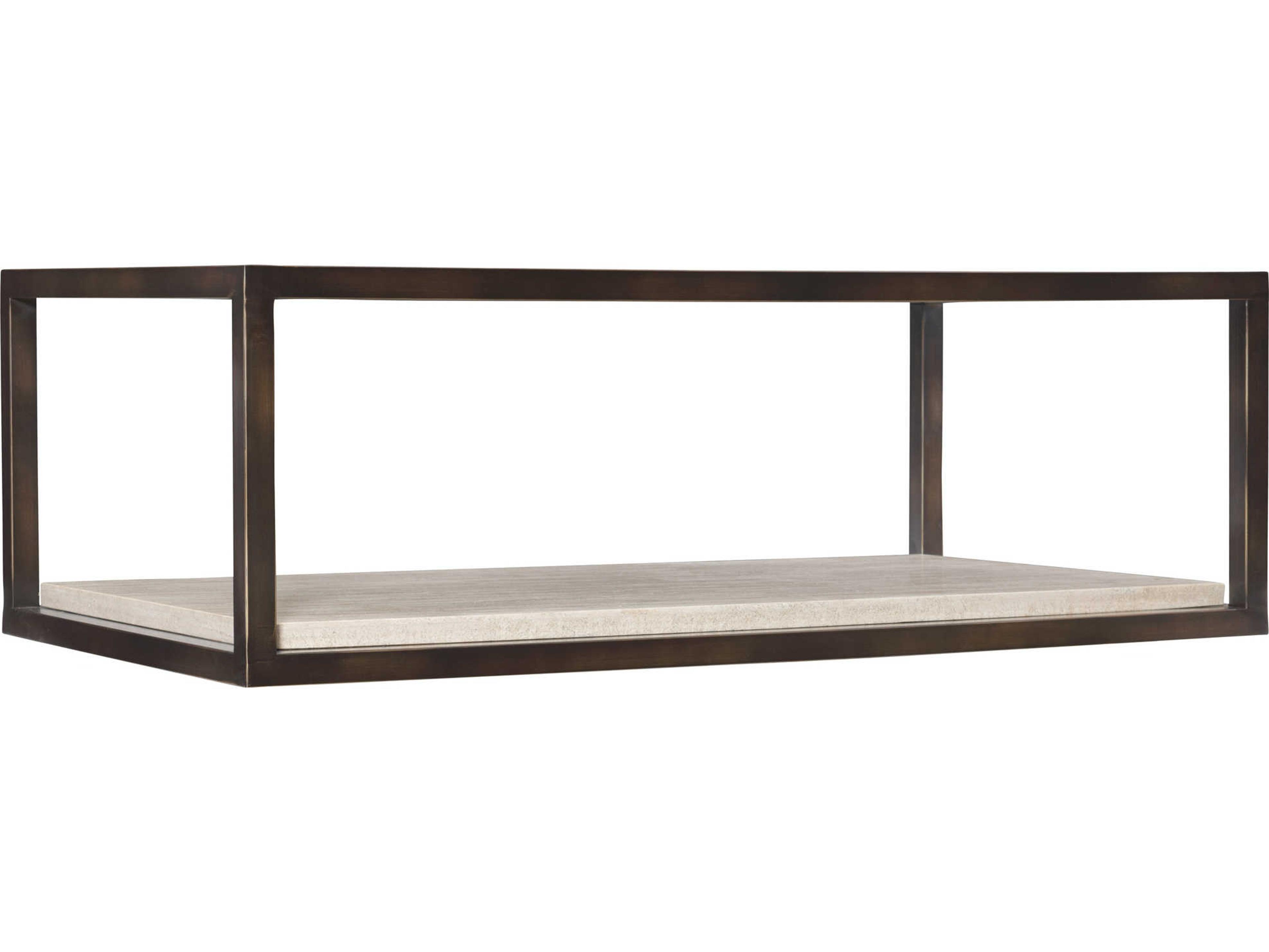 Bernhardt Kinsley Rectangular Glass Bronze Cocktail Table