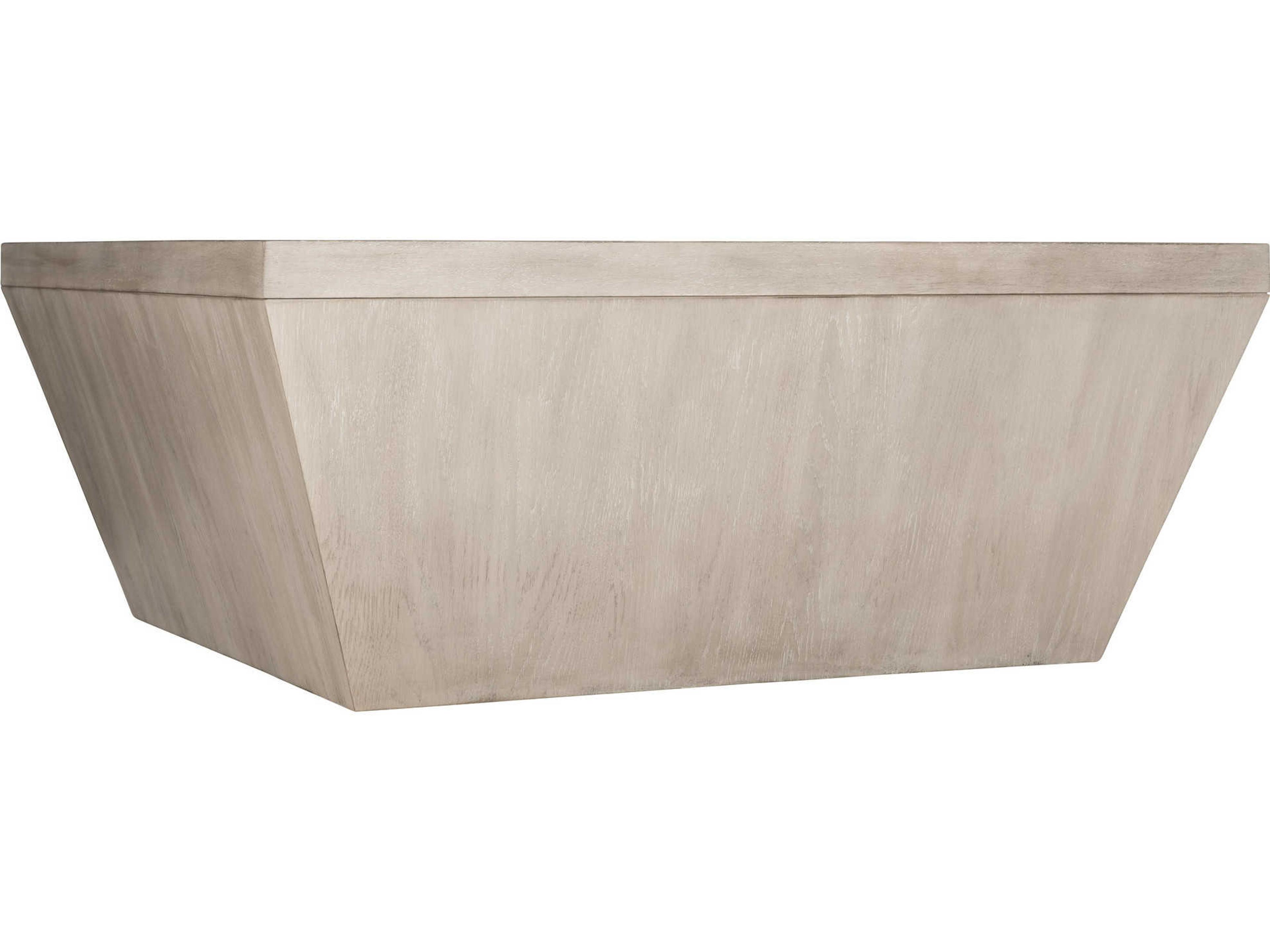 Bernhardt Landers Square Wood Cerused Greige Cocktail Table