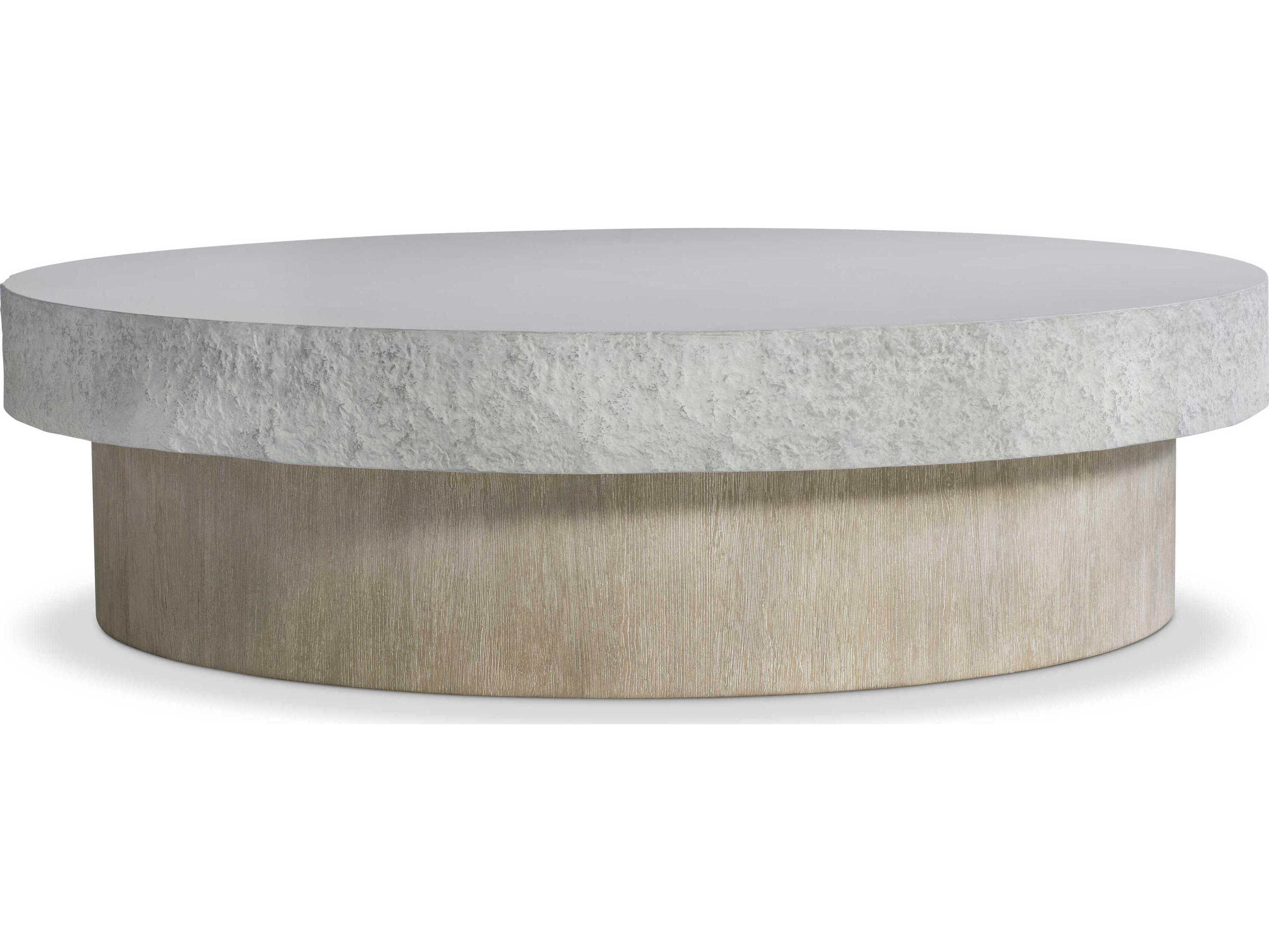 Bernhardt Pincio Round Faux Stone Grey Coffee Table