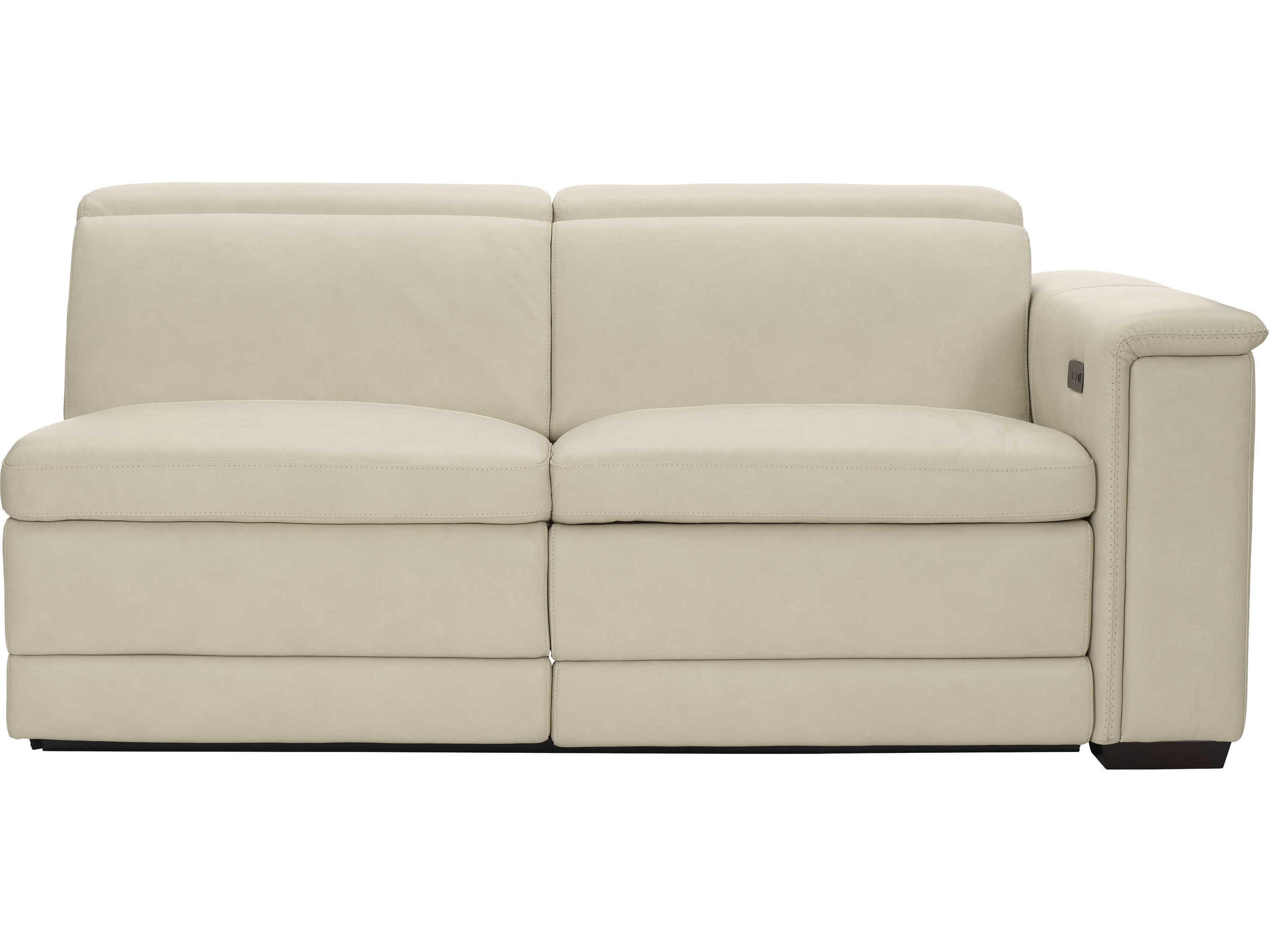 Bernhardt Lioni Mocha Beige Leather Loveseat