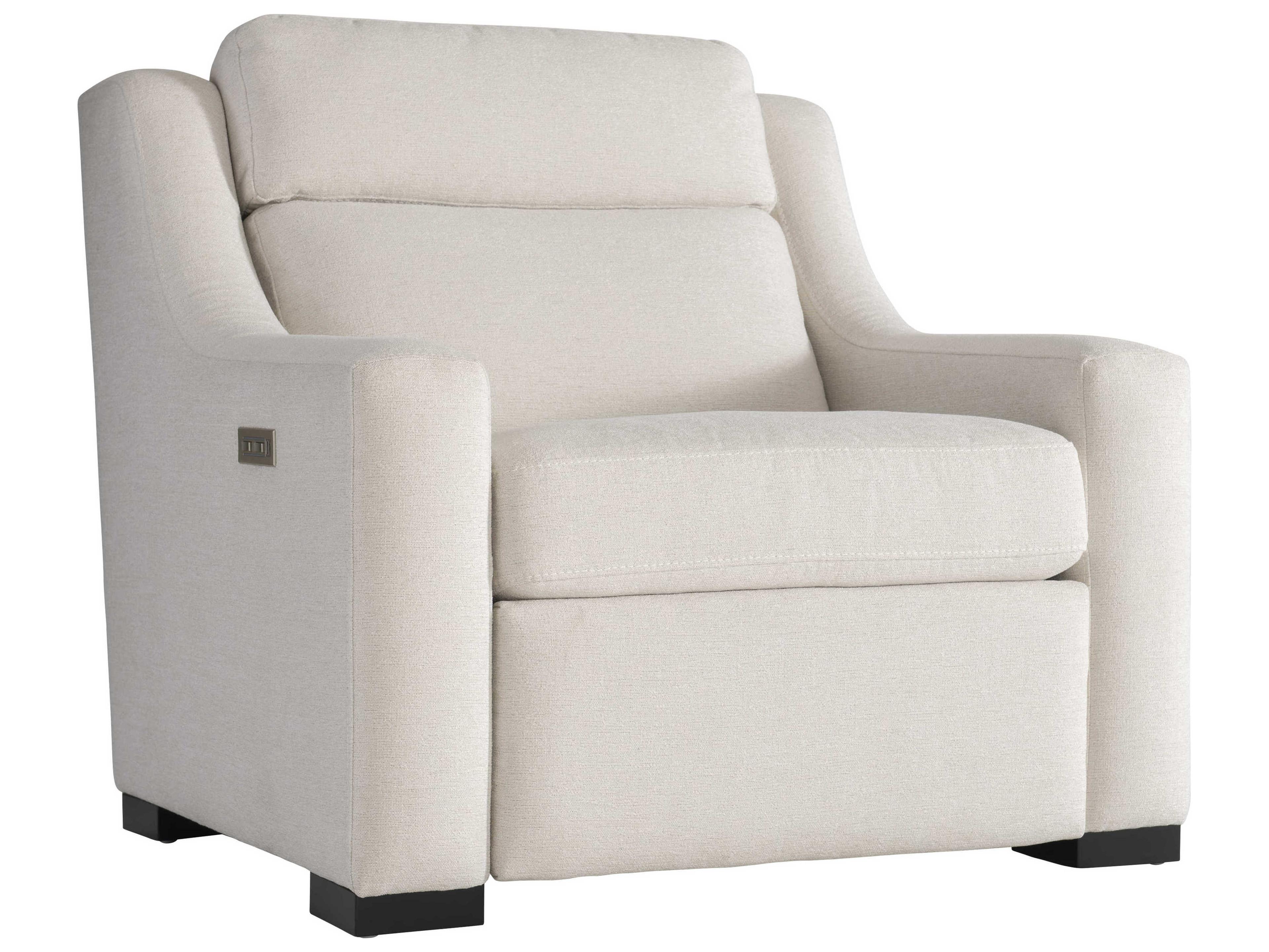 Bernhardt Germain Power Motion White Upholstered Recliner