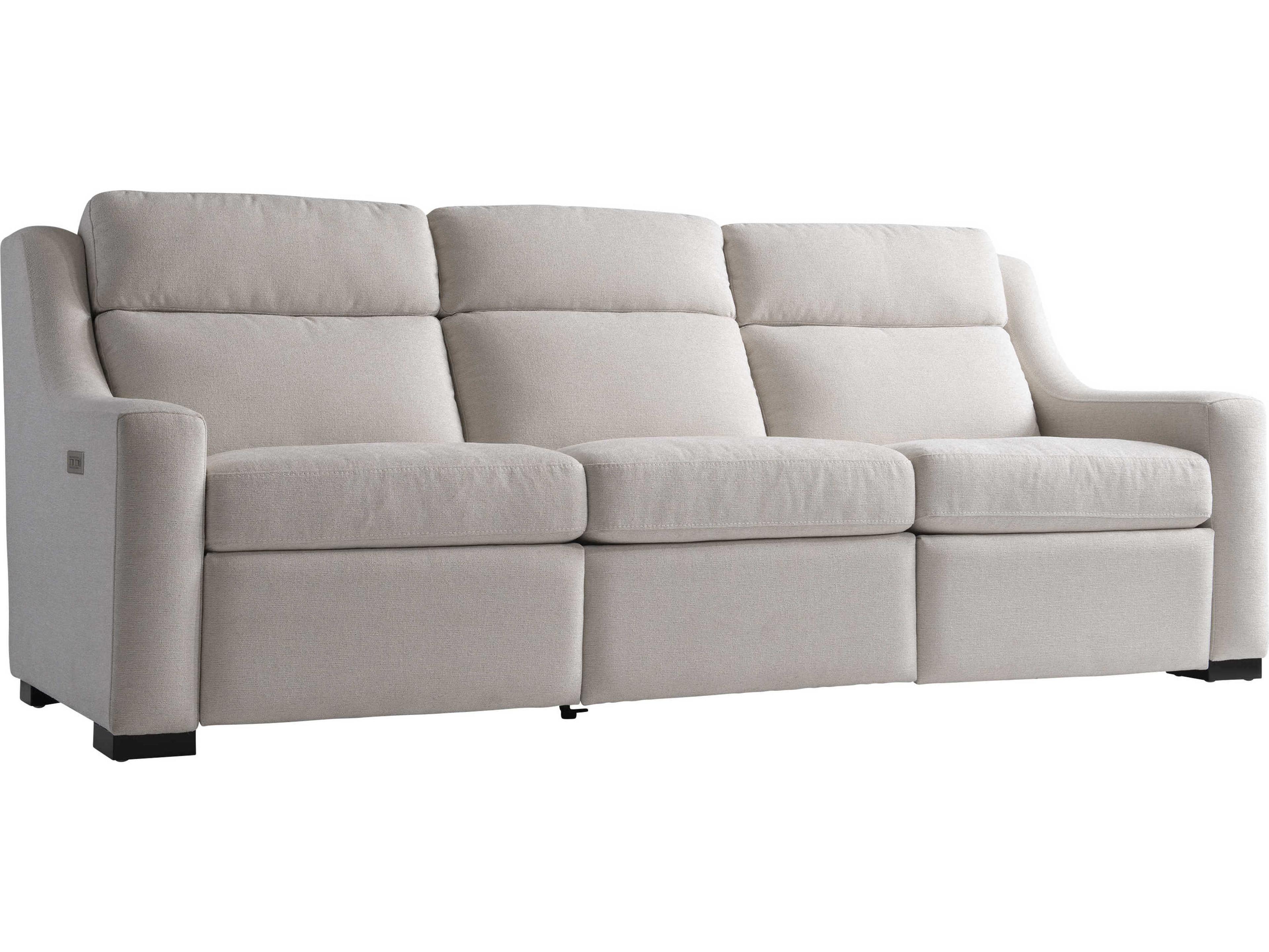 Bernhardt Germain Power Motion White Upholstered Recliner Sofa