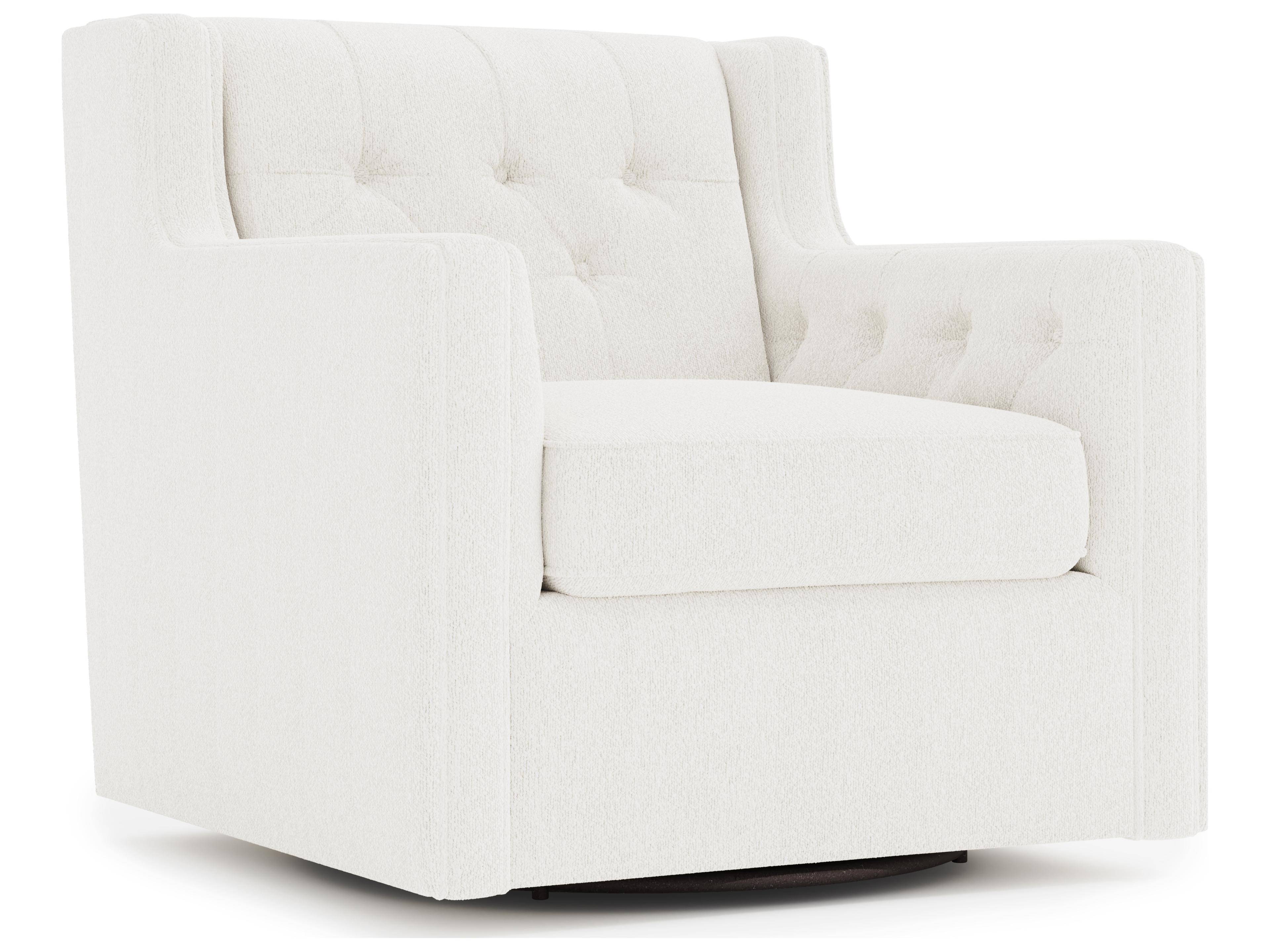 Bernhardt Candace Swivel White Accent Chair
