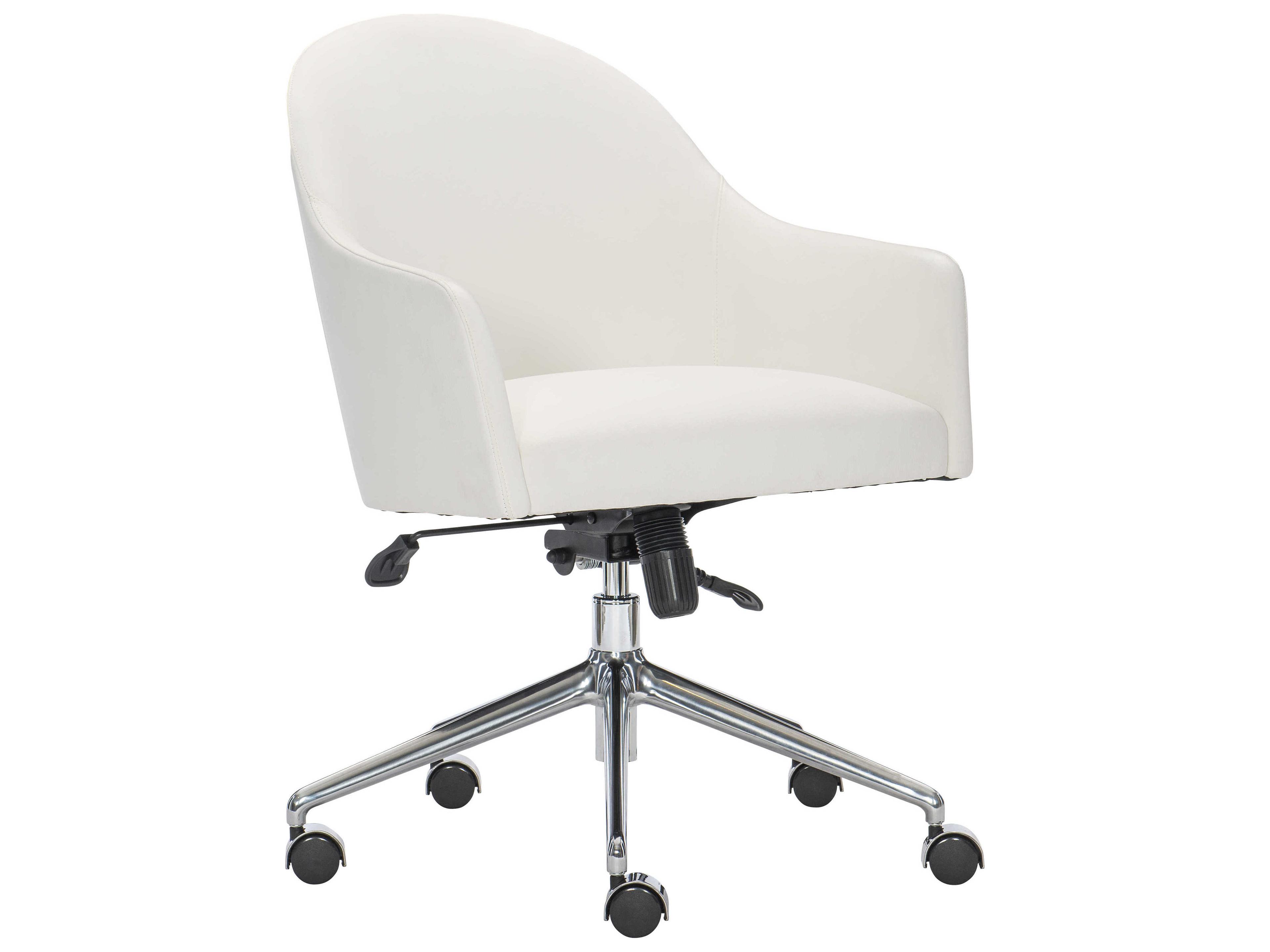 Bernhardt Workspace White Leather Adjustable Swivel Computer Office Chair
