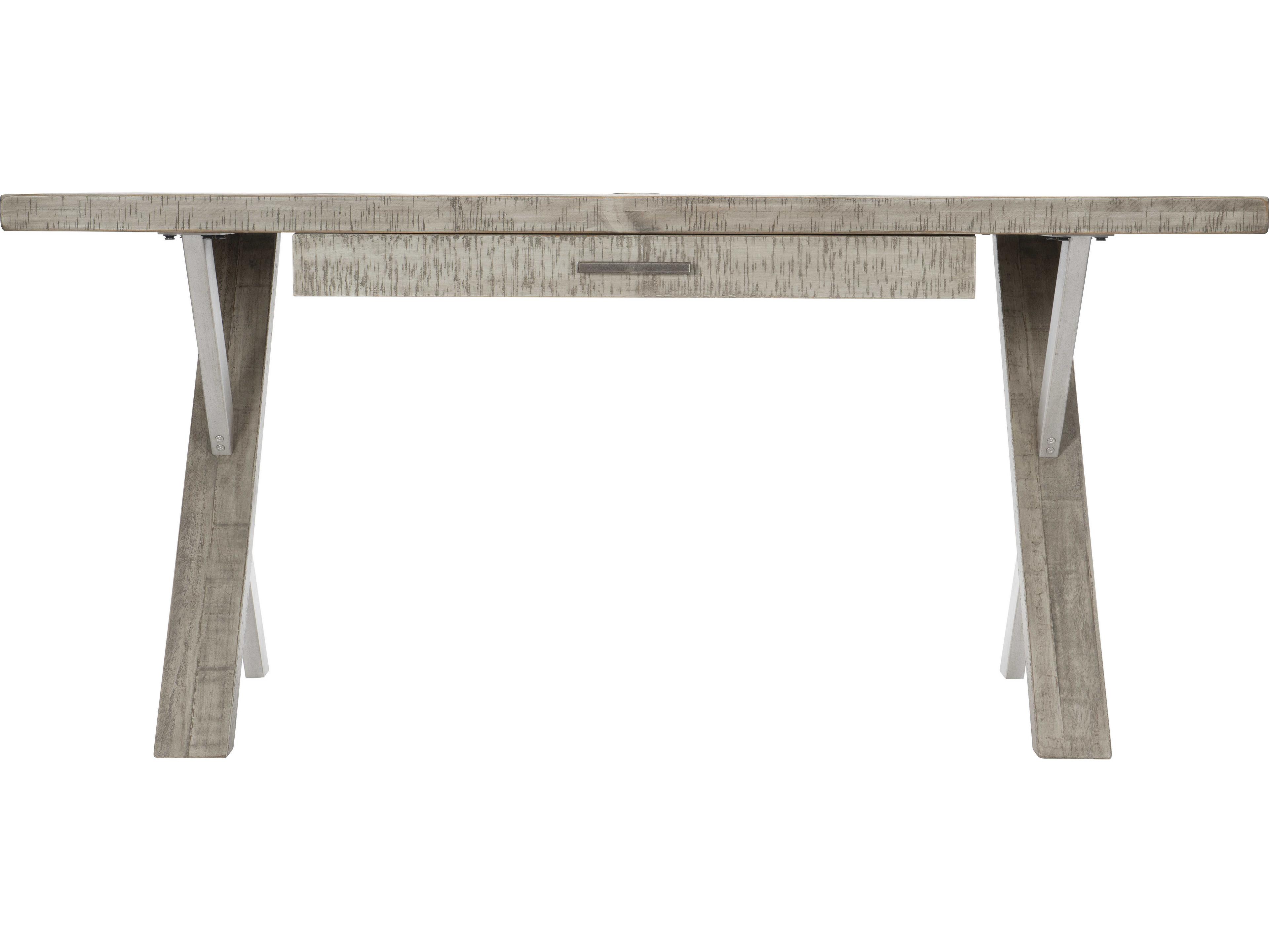 Bernhardt Highland Park Workspace Polk Morel Glazed Silver Gray Pine Wood Writing Desk