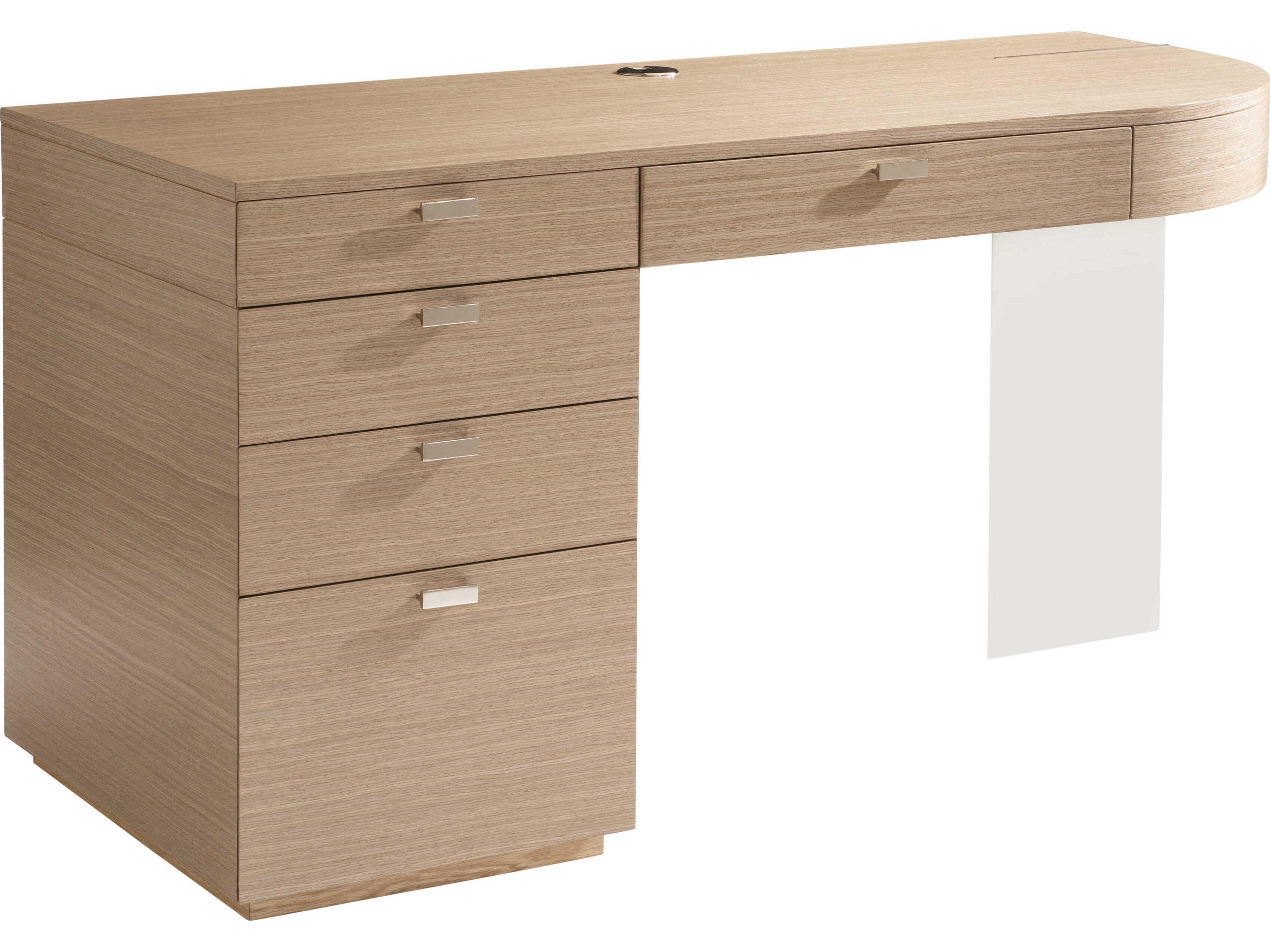 Bernhardt Modulum Sahara Polished Stainless Steel Brown Secretary Desk