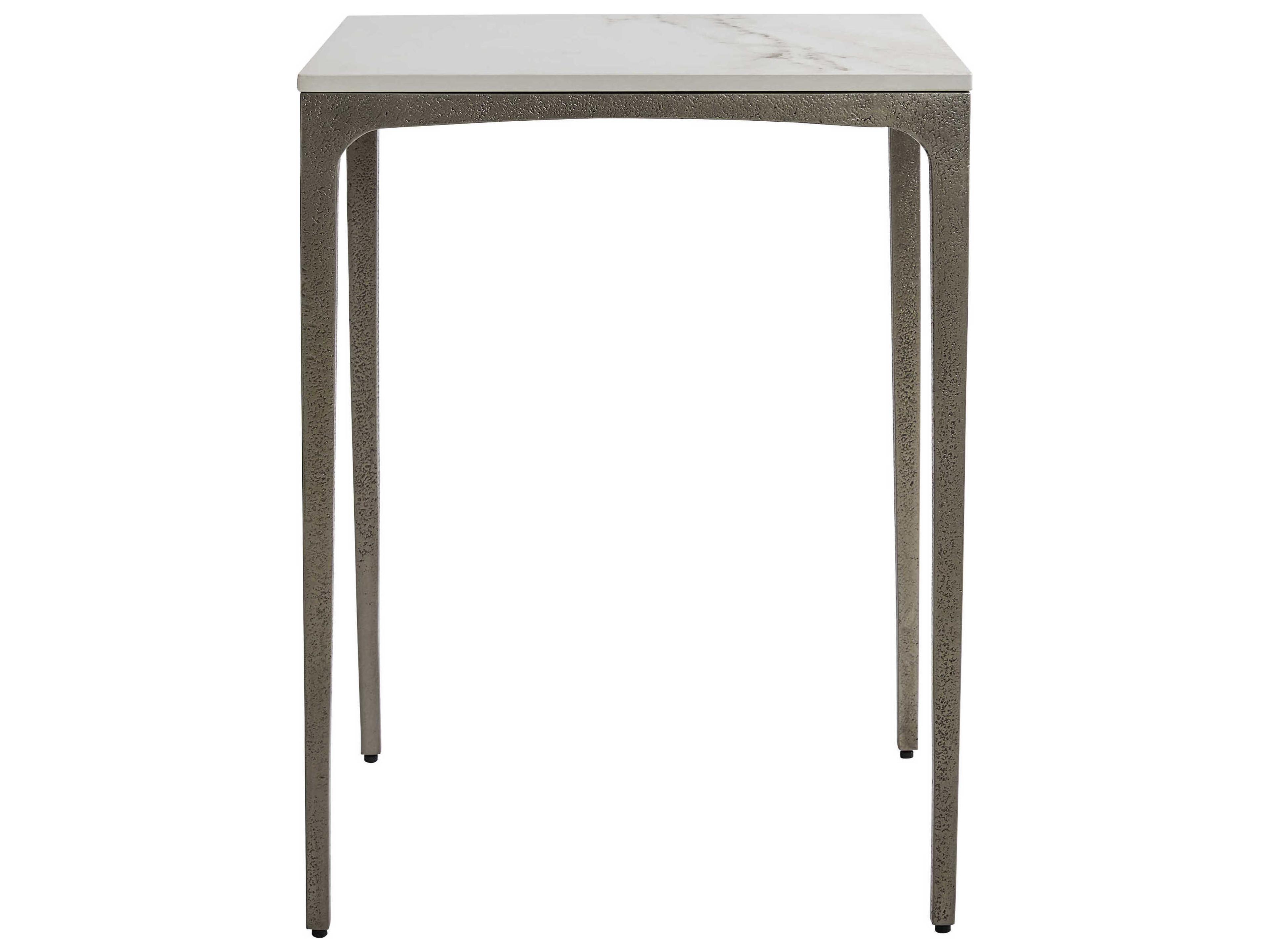 Caprera Textured Graphite / White Shell Square Outdoor Patio End Table