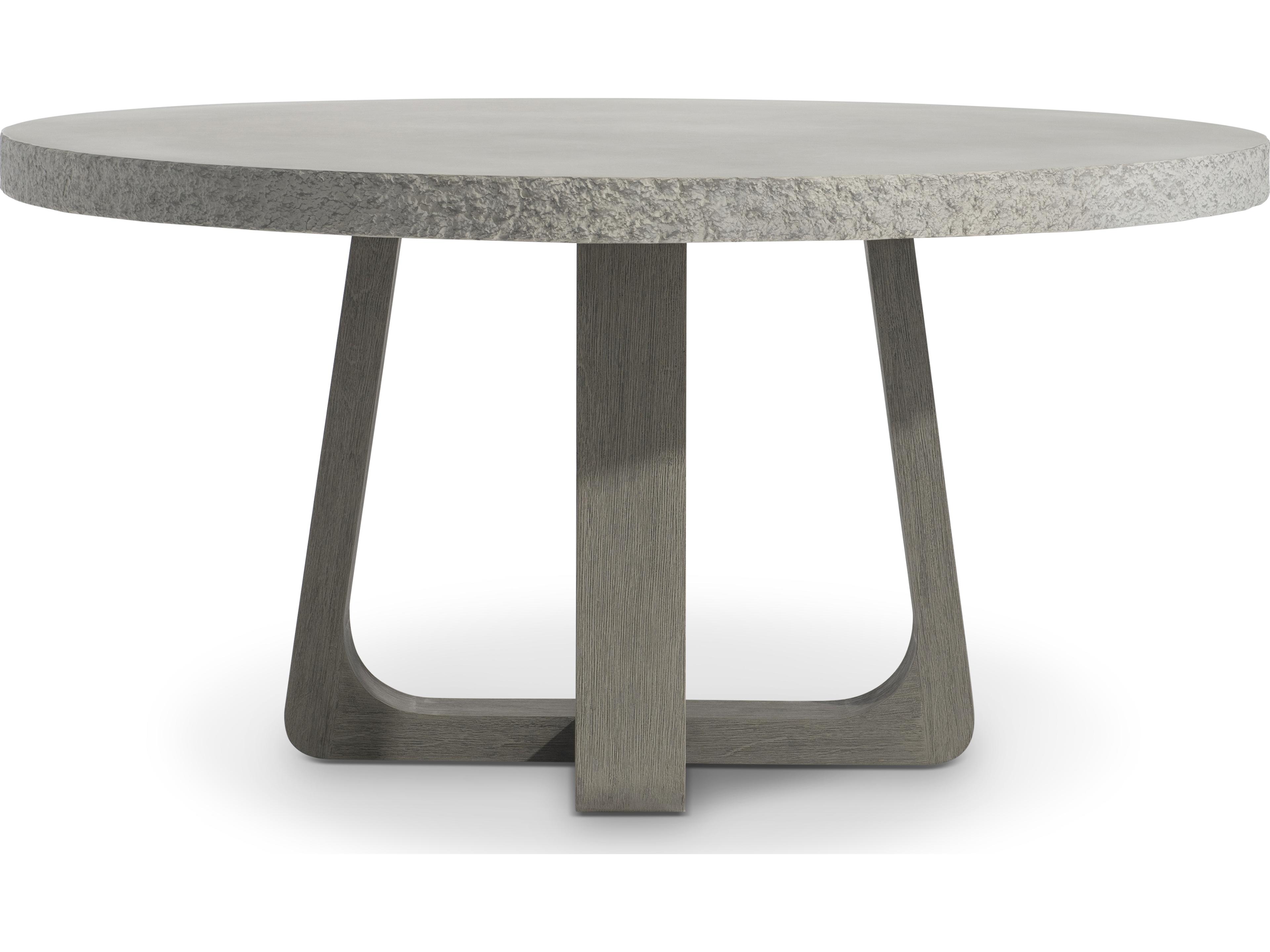 Bernhardt Exteriors Trouville Grey Teak Round Dining Table