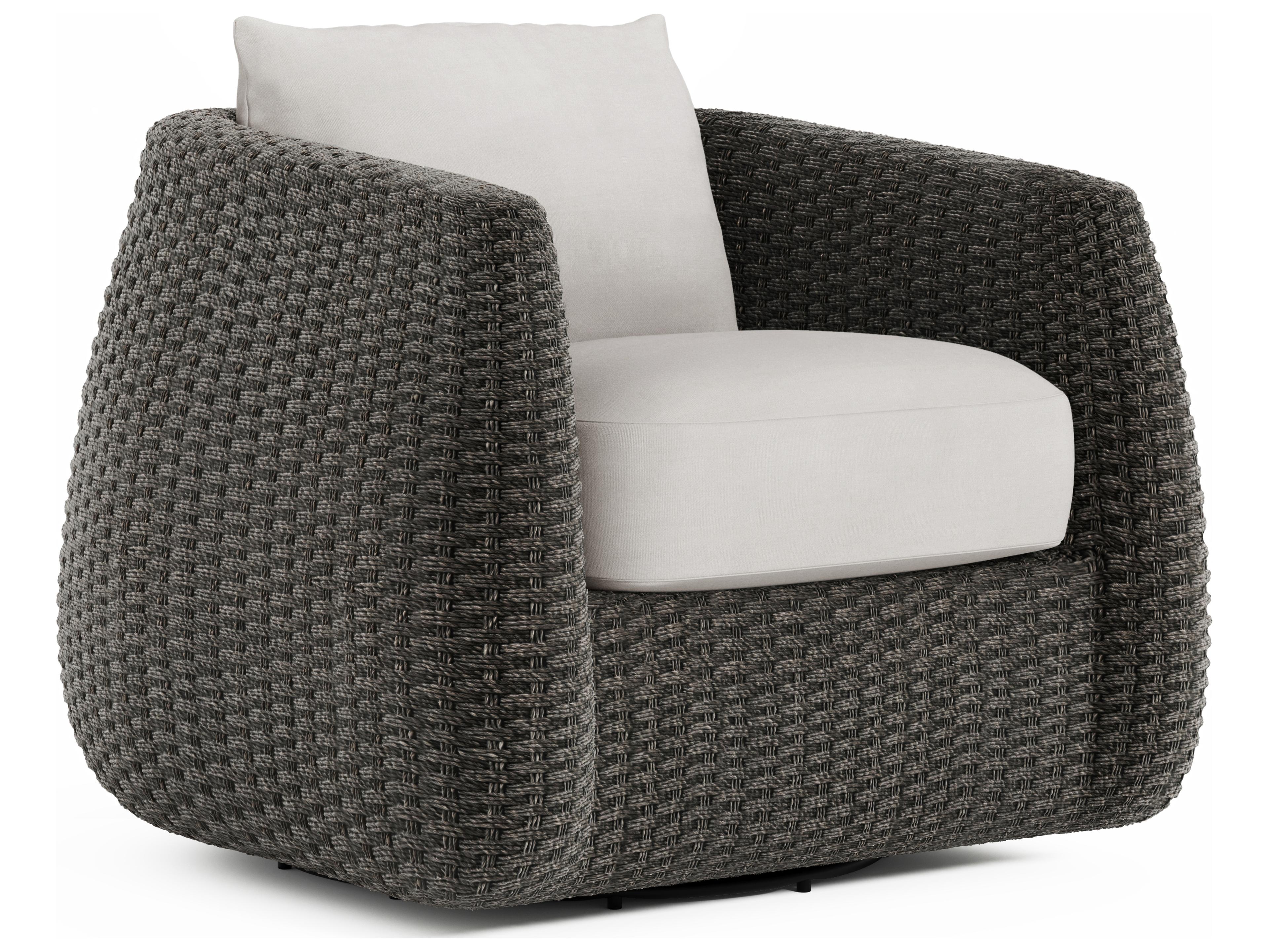 Sarene Beige Wicker Cushion Lounge Chair