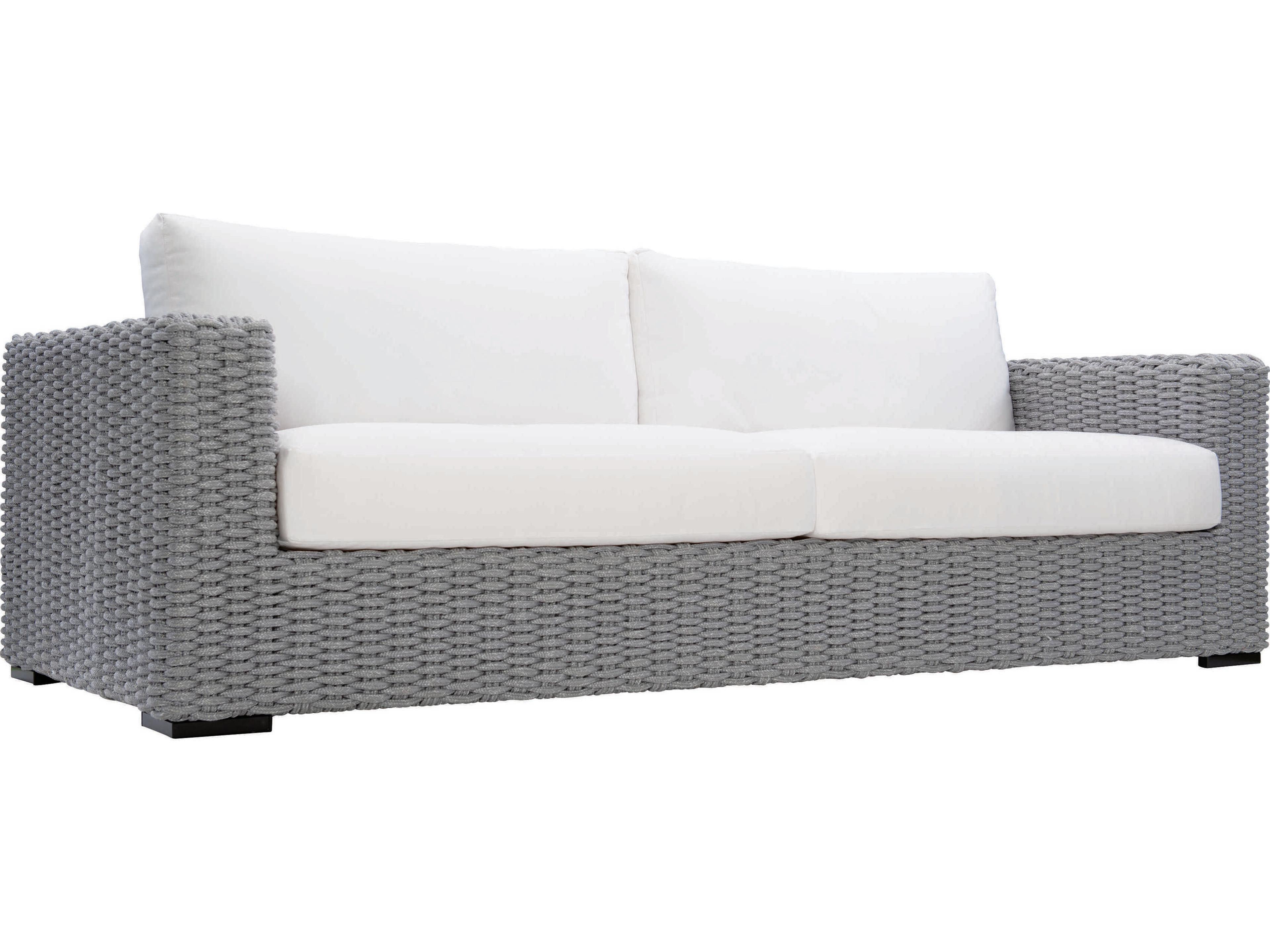 Bernhardt Exteriors Capri White/Cream Cast Aluminum Cushion Sofa