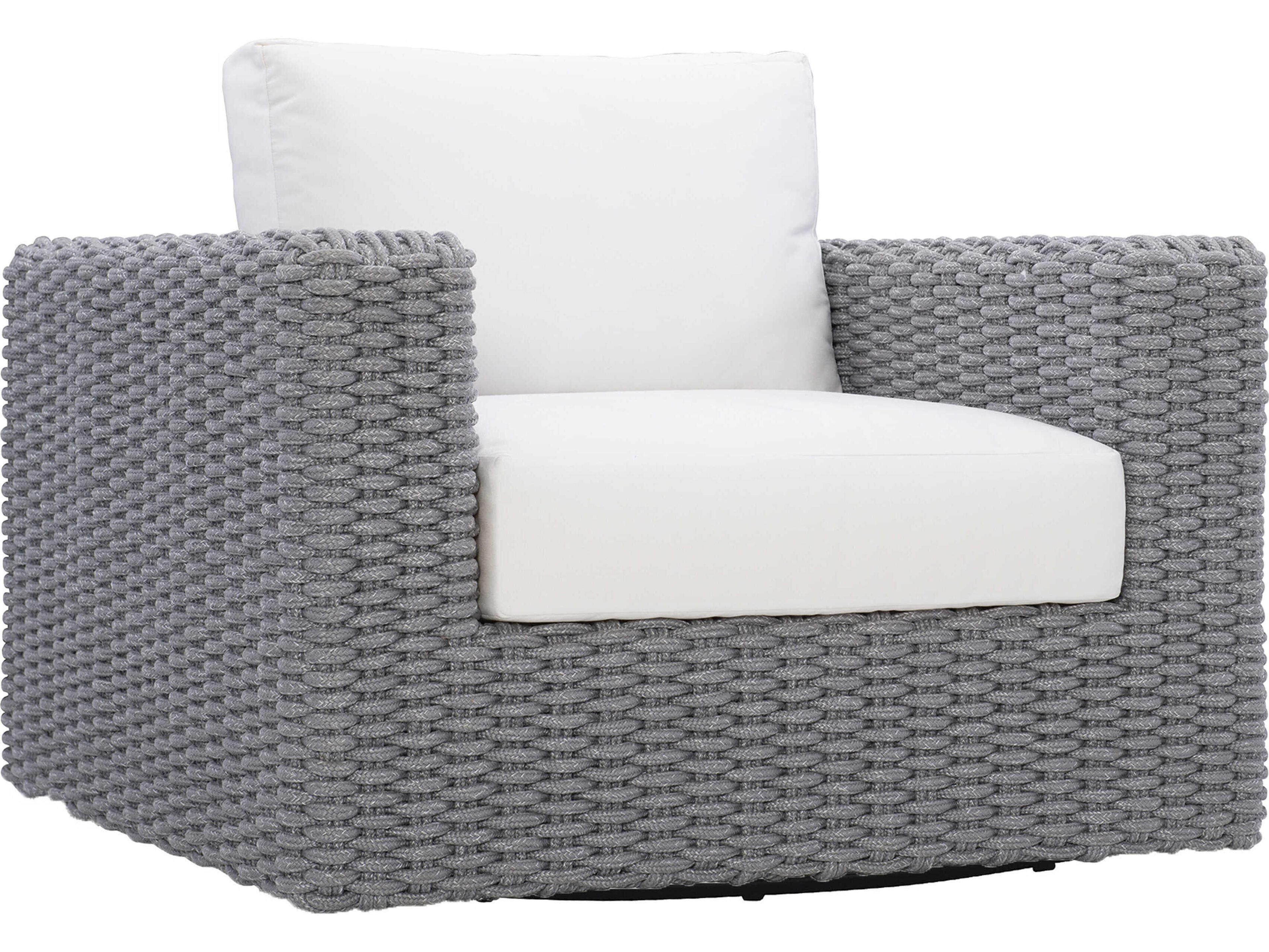 Bernhardt Exteriors Capri White/Cream Cast Aluminum Cushion Lounge Chair