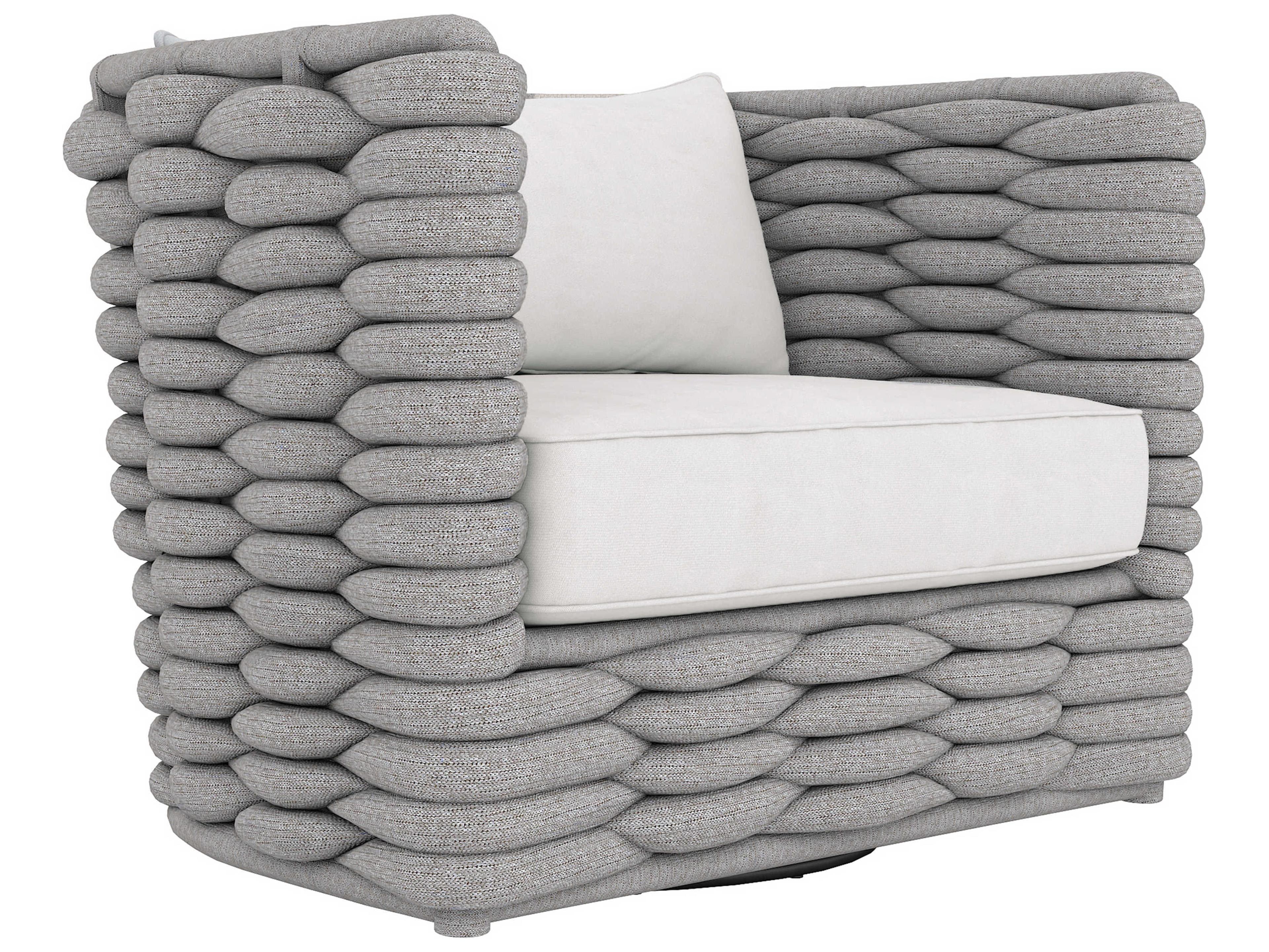 Bernhardt Exteriors Nordic Gray Fabric Rope Cushion Lounge Chair