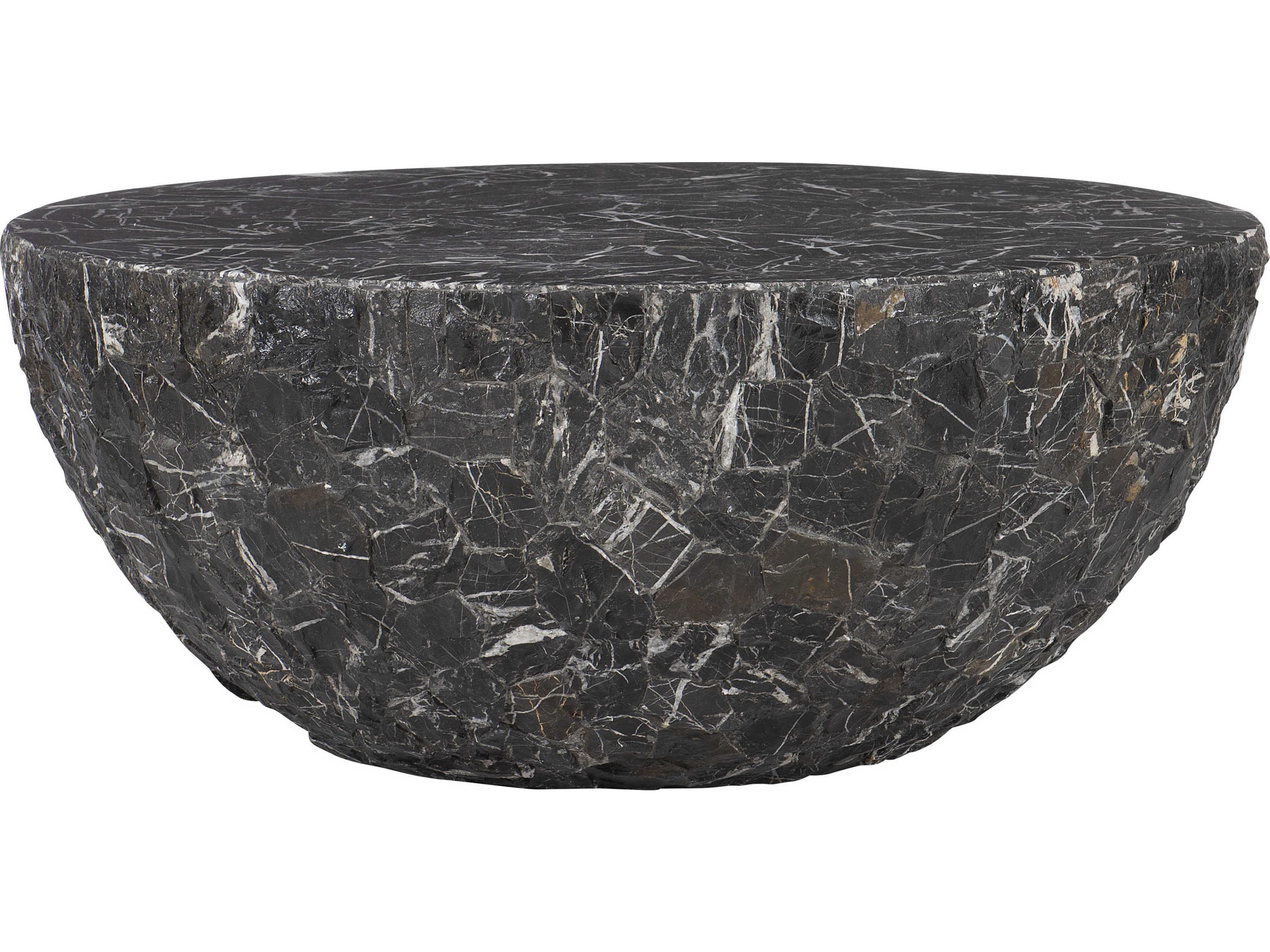 Bernhardt Exteriors Tambora Dark Gray / White Round Outdoor Coffee Table