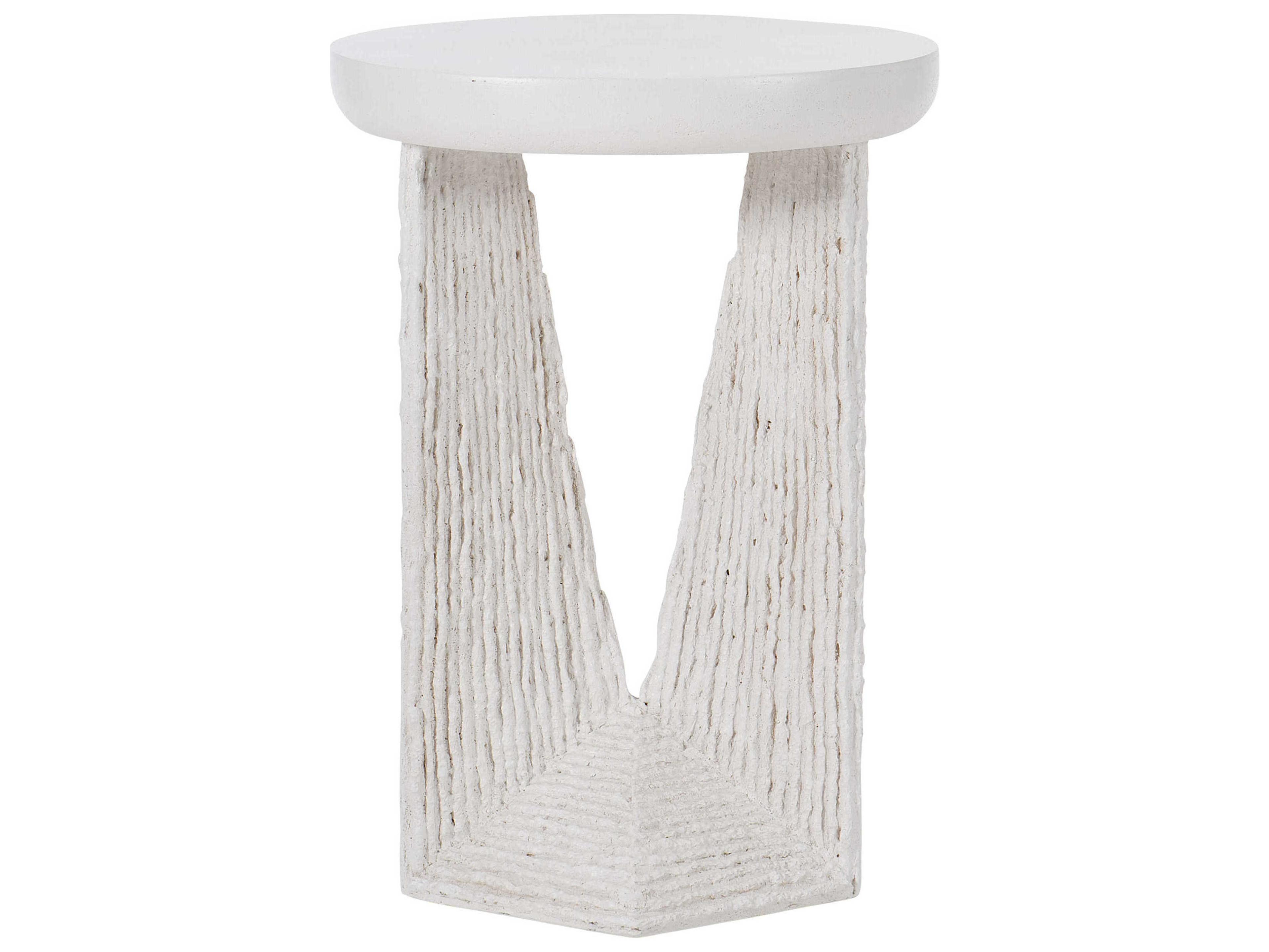 Bernhardt Exteriors Voile White Round Outdoor End Table