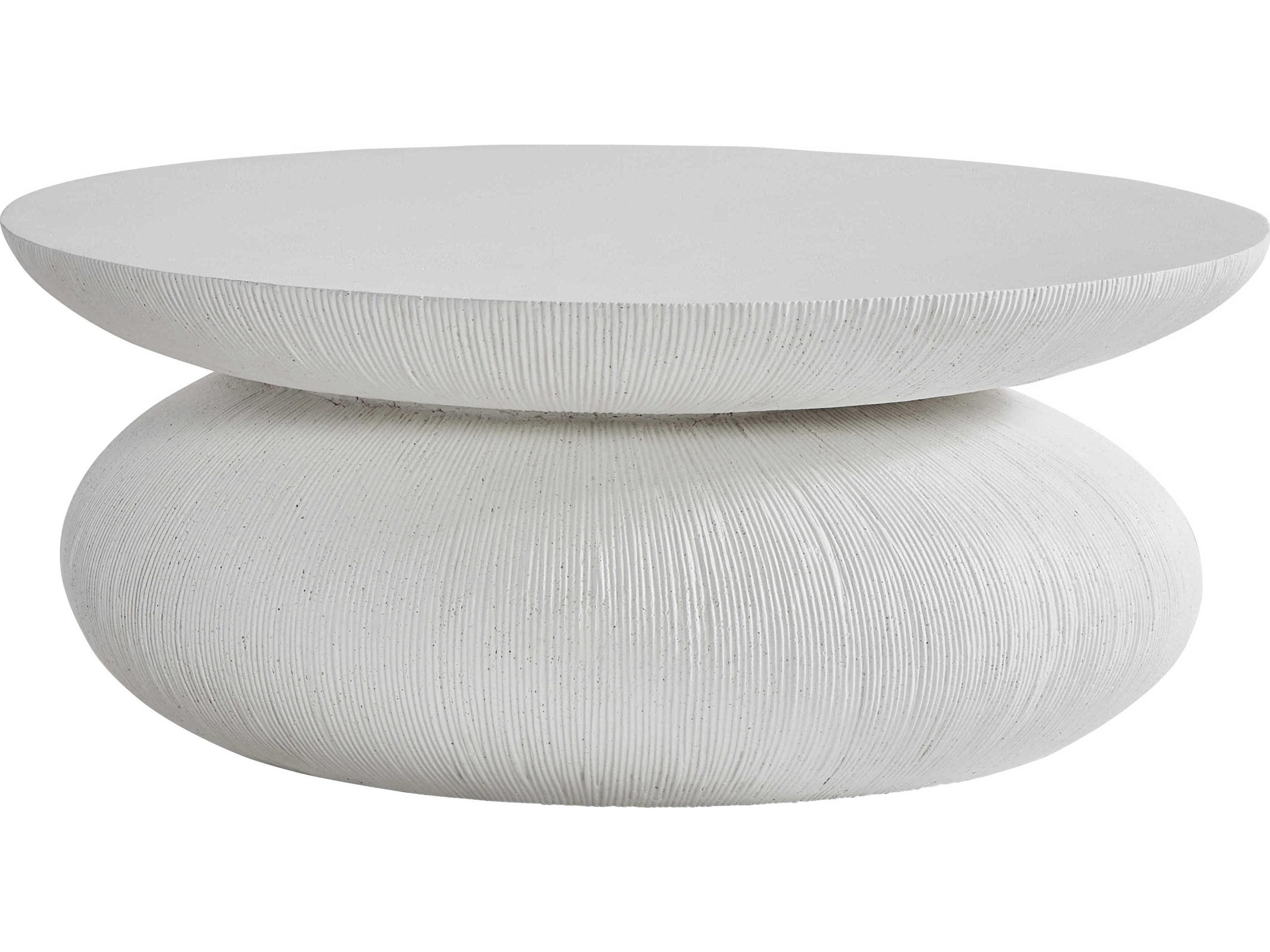 Bernhardt Exteriors Corsica Natural Stonecast Round Outdoor Patio Coffee Table